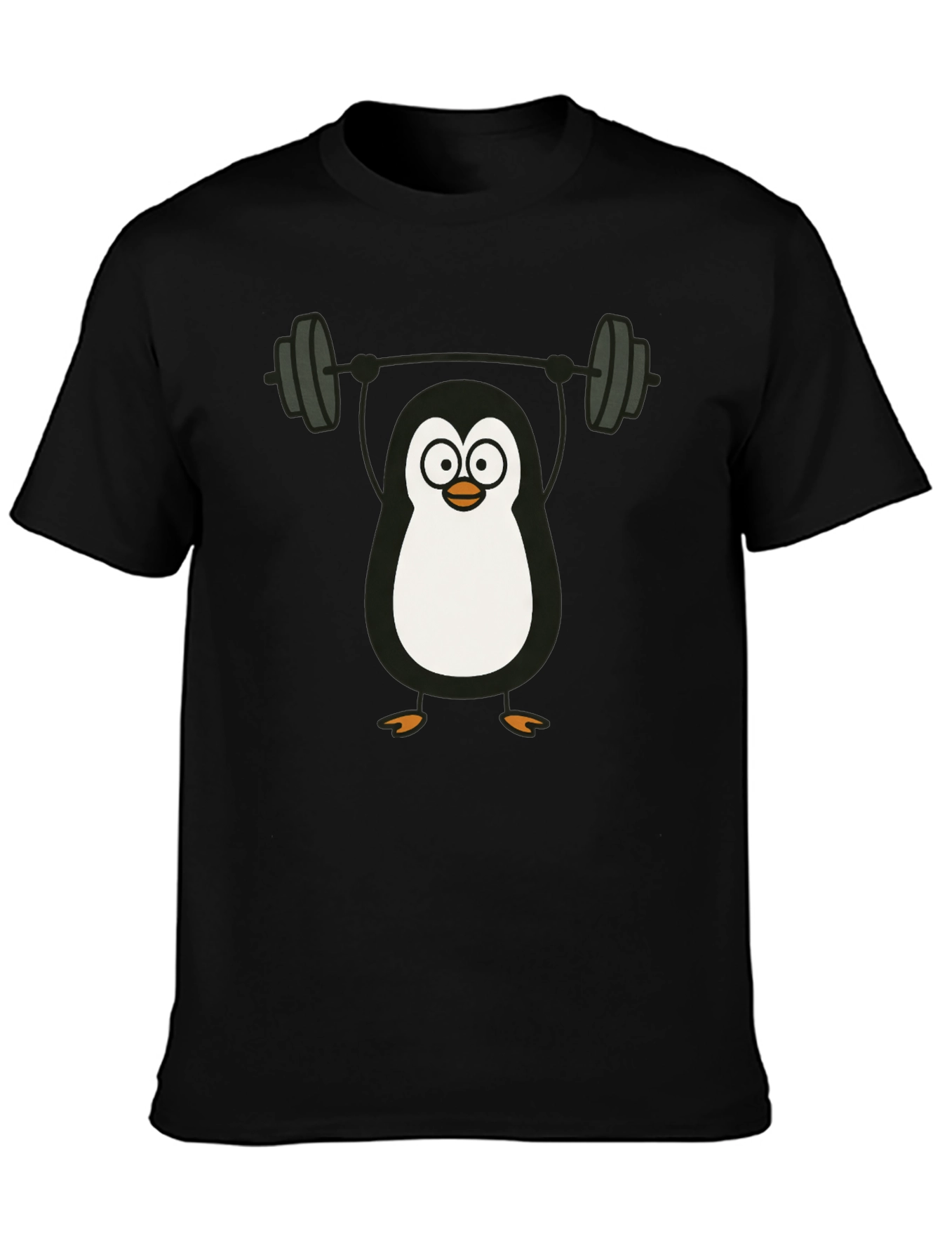 Penguin Lifting Weights Graphic Tee