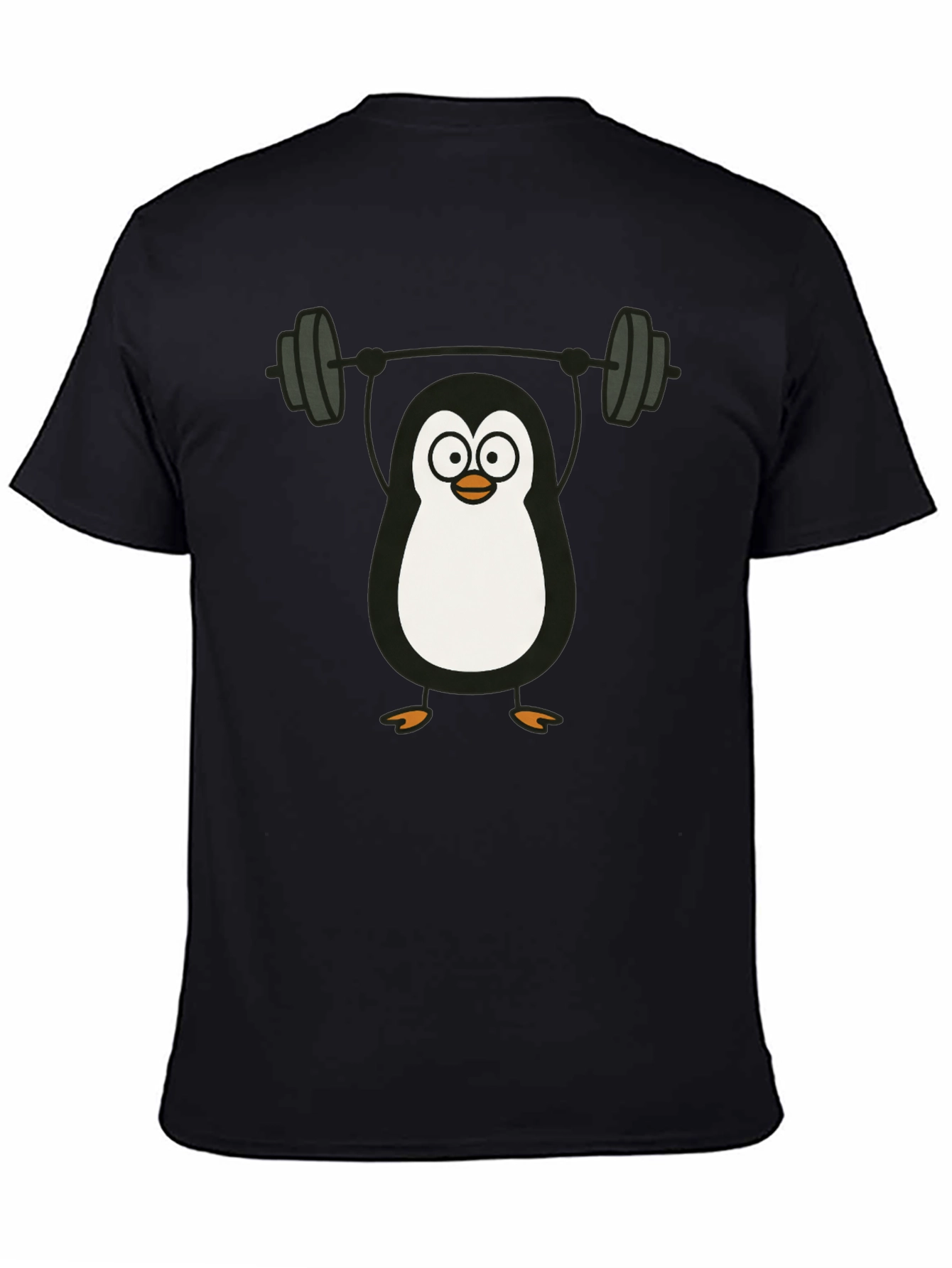 Penguin Lifting Weights Graphic Tee