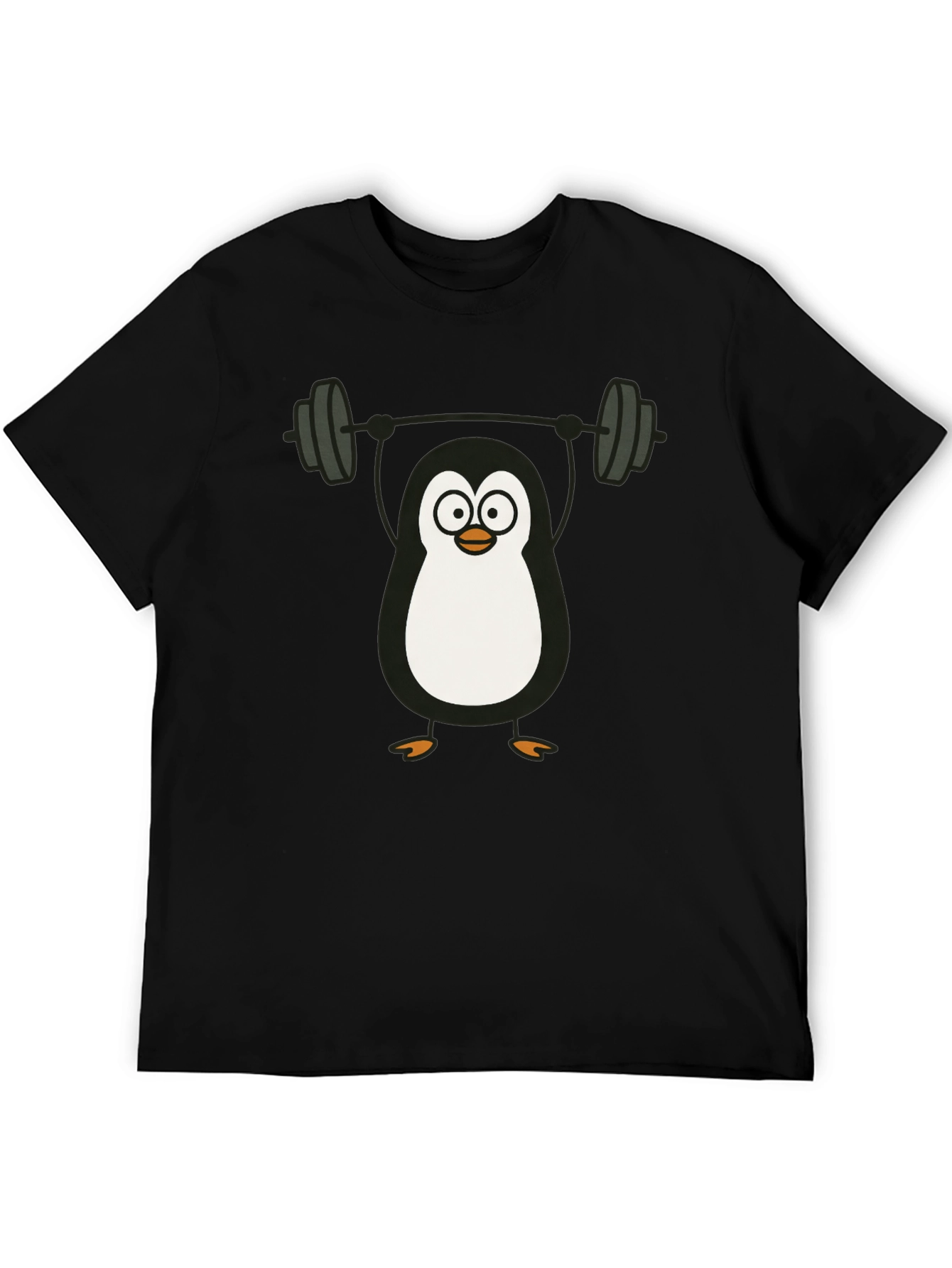 Penguin Lifting Weights Graphic Tee