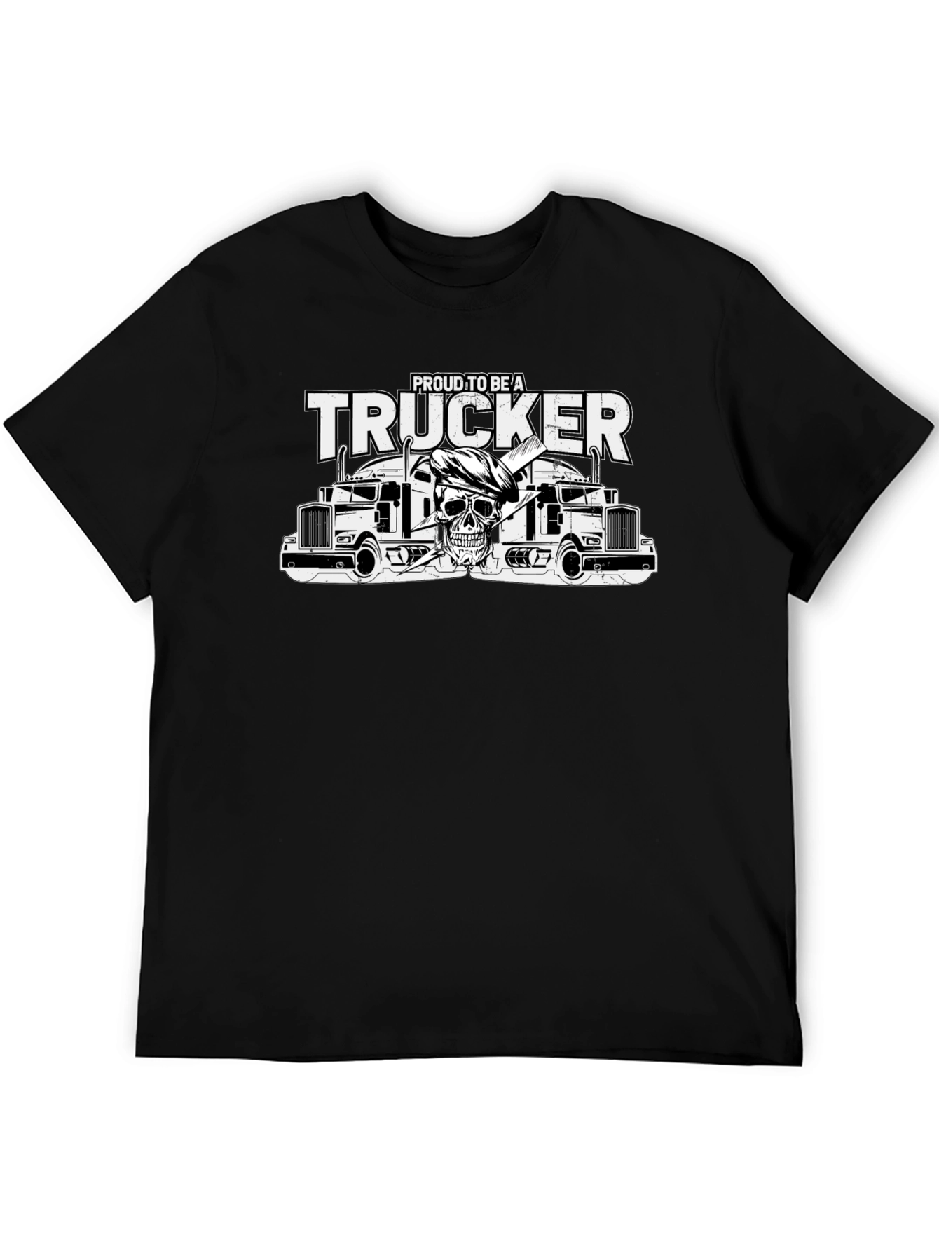 Proud Trucker Graphic T-Shirt - Black