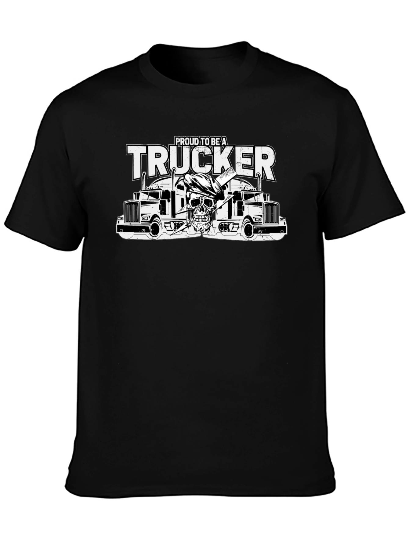 Proud Trucker Graphic T-Shirt - Black