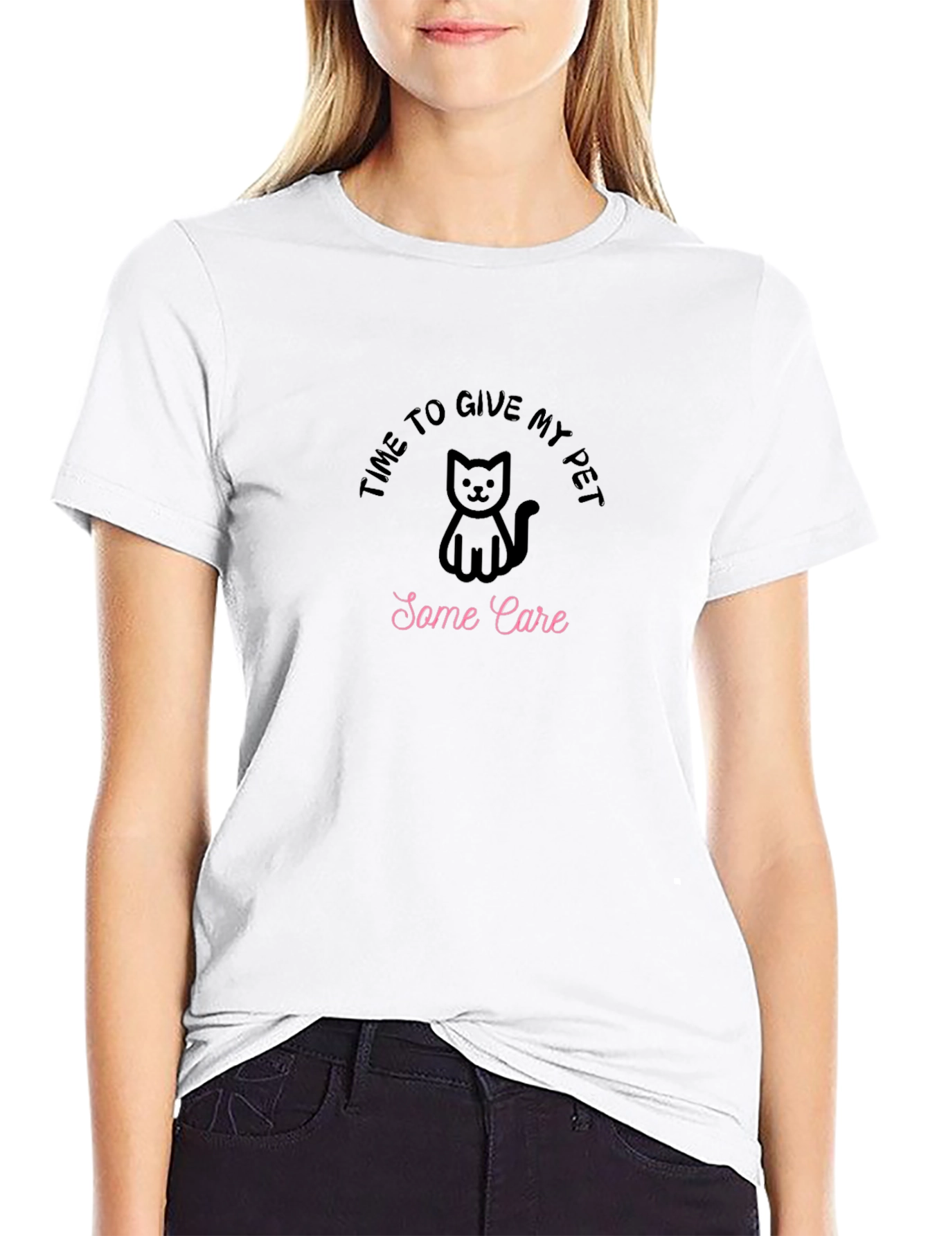Time to Give My Pet Some Care Black T-Shirt