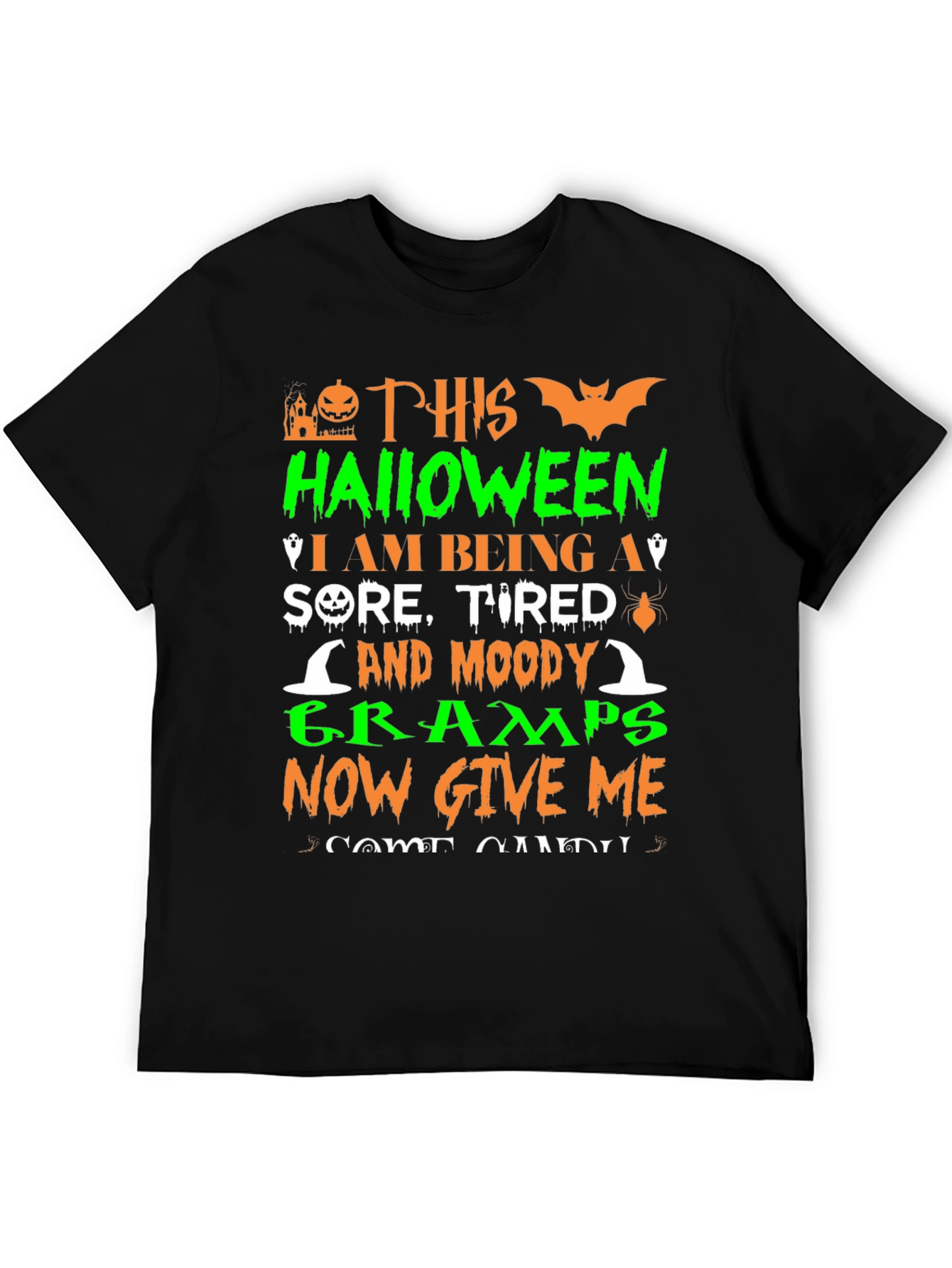 Halloween Gramps T-Shirt Sore Tired Moody Costume Tee
