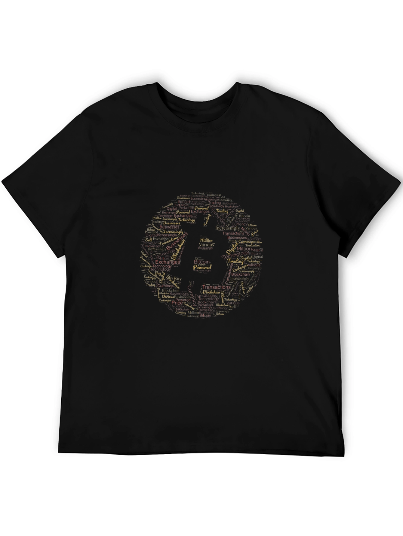 Bitcoin Word Cloud T-Shirt - Crypto Enthusiast Apparel