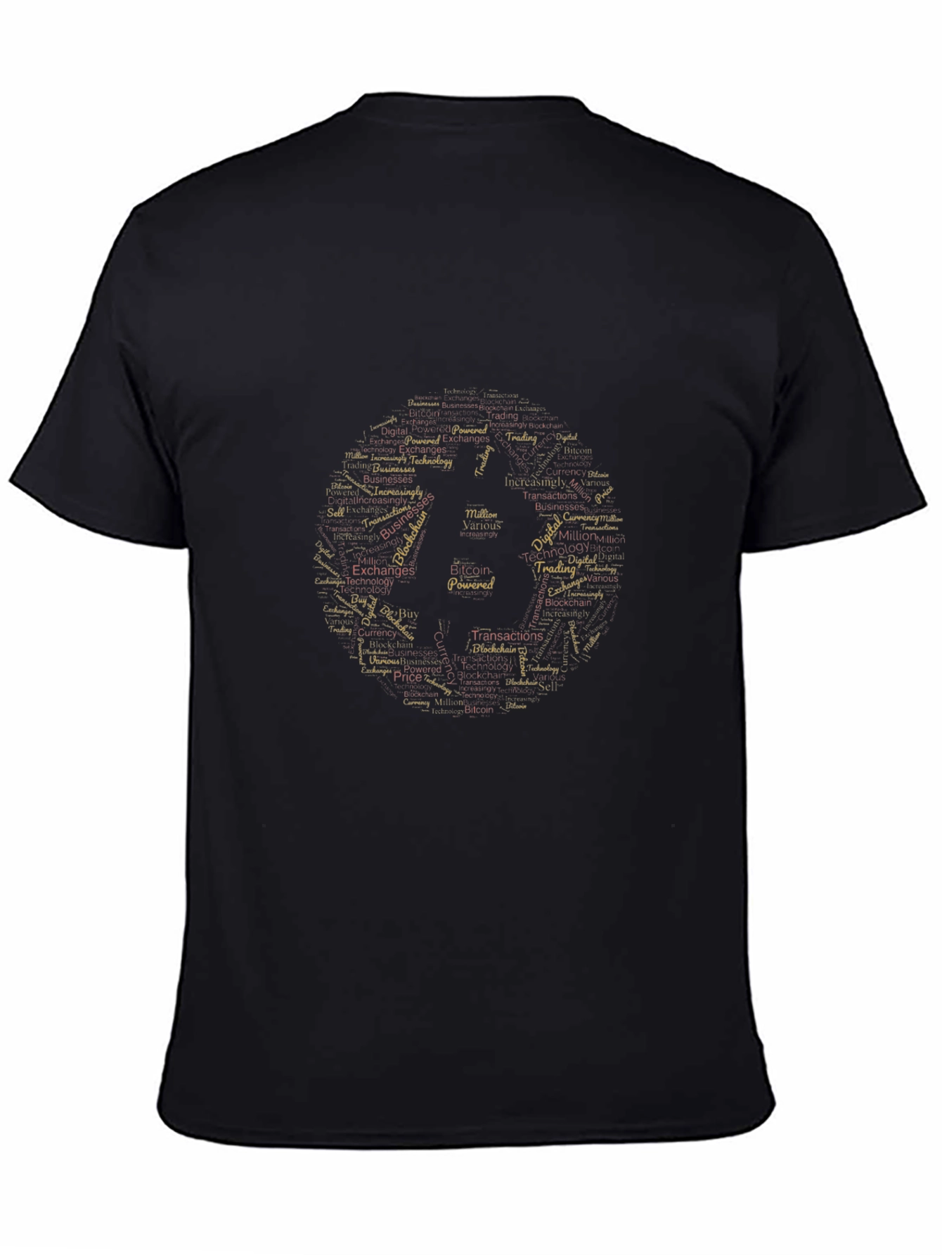 Bitcoin Word Cloud T-Shirt - Crypto Enthusiast Apparel