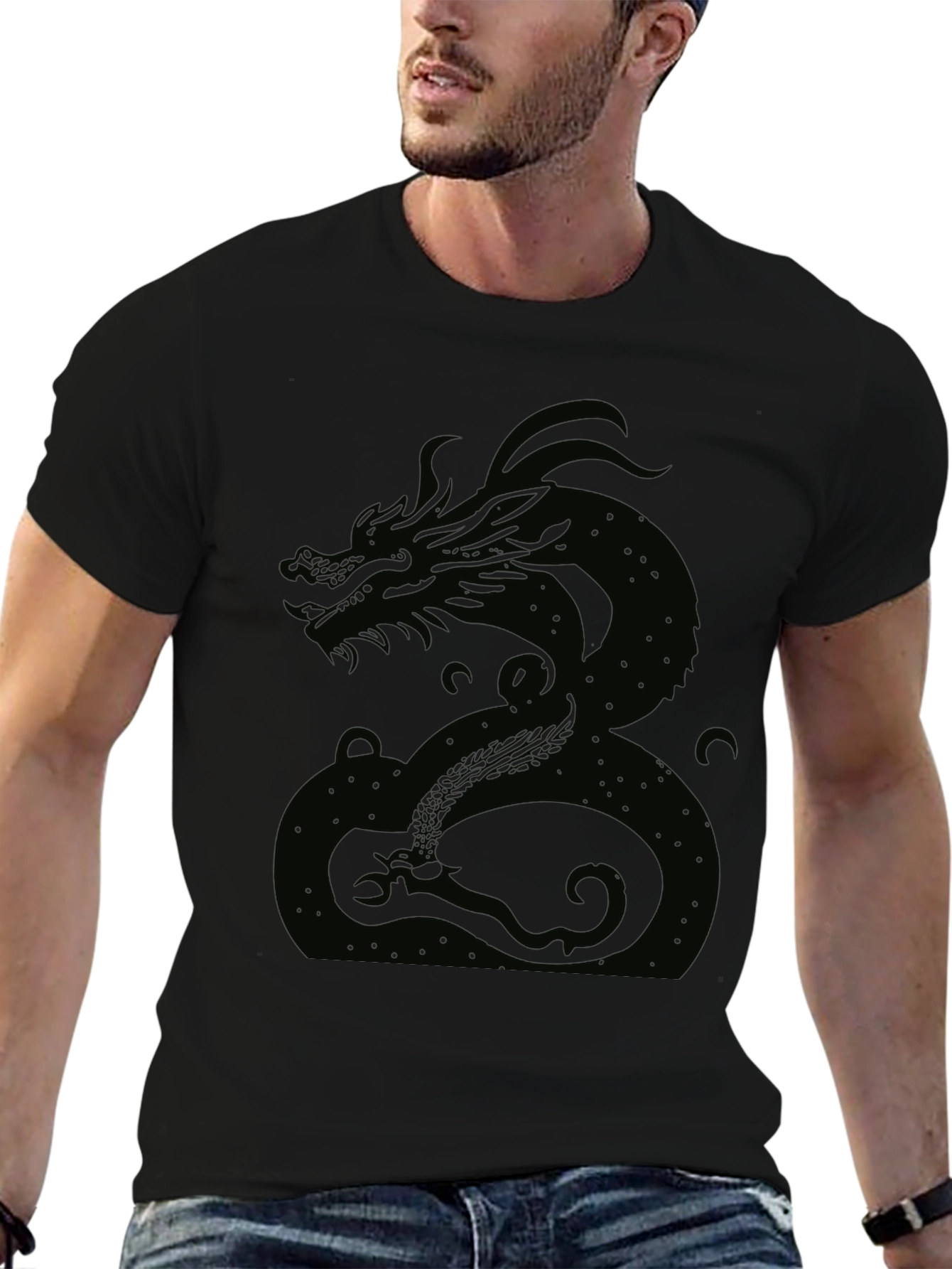 Black Dragon Graphic Tee - Mens Casual Shirt