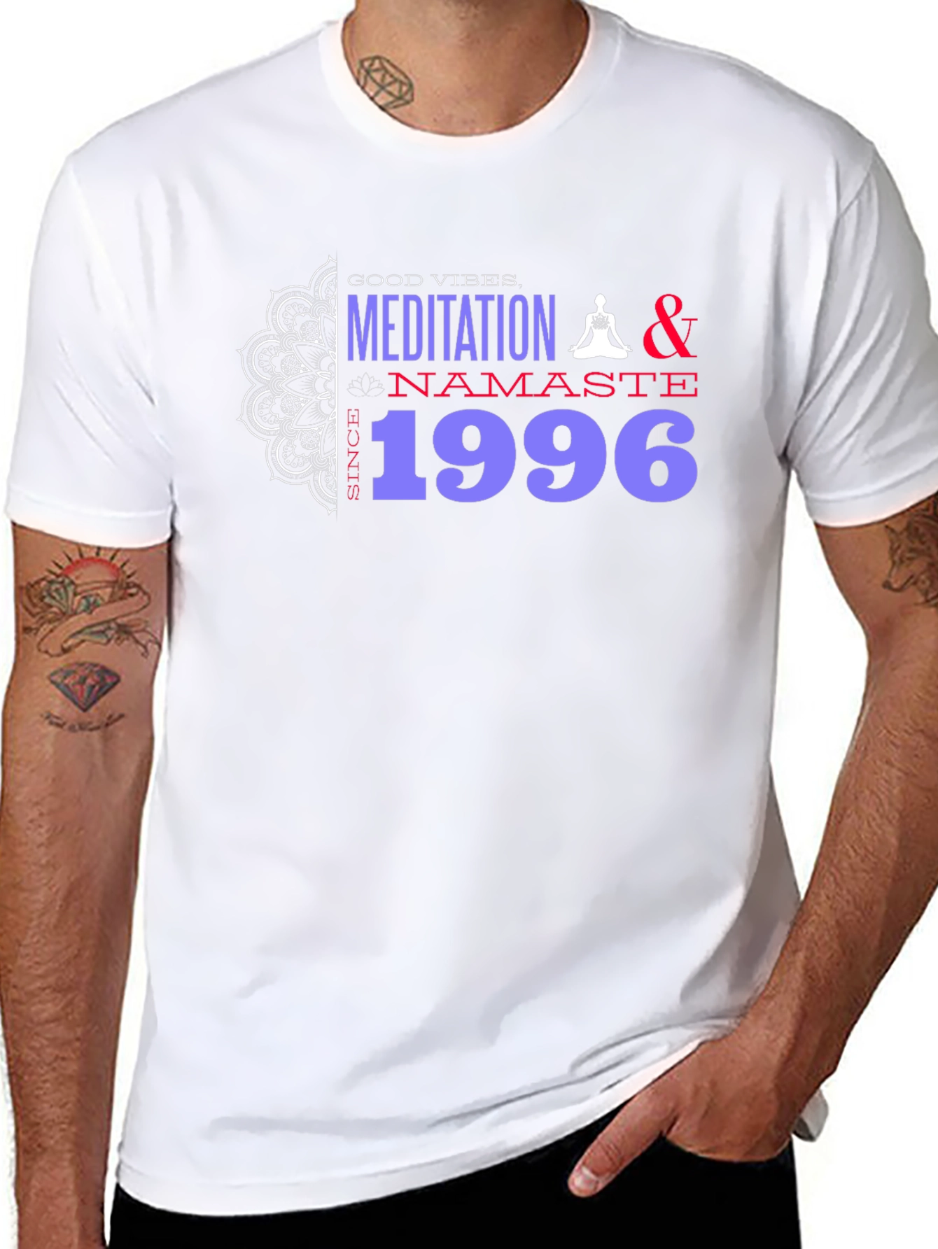 Good Vibes Meditation Namaste 1996 T-Shirt