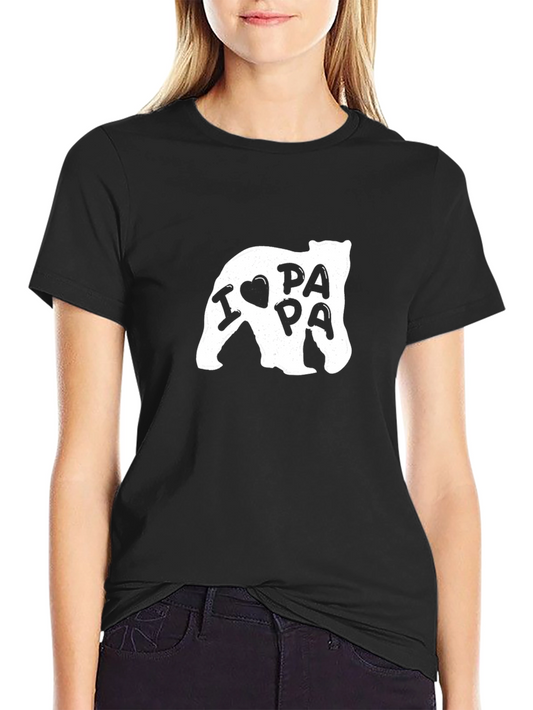 I Heart Papa Bear Graphic Tee - Black