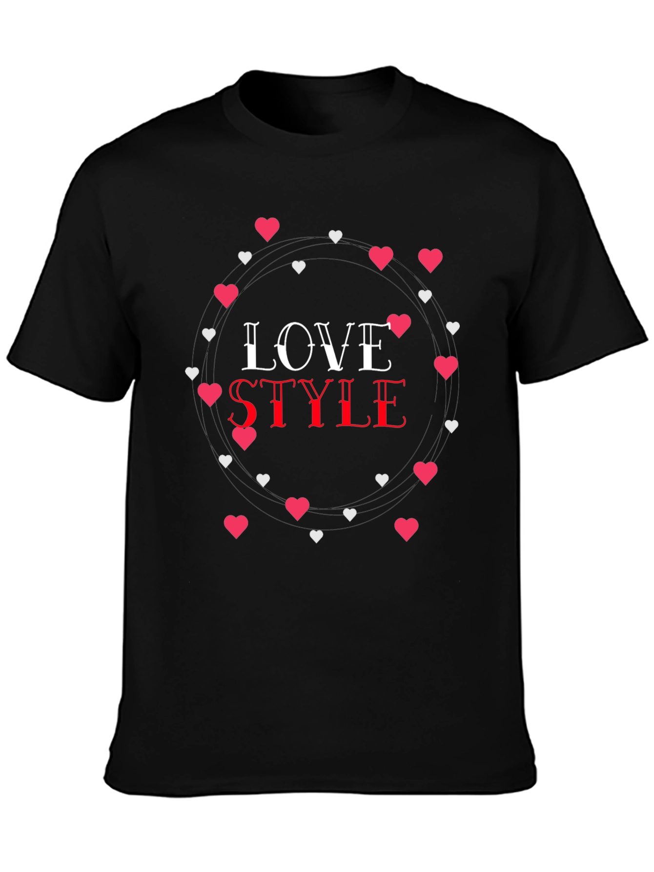 Love Style Graphic Print Black T-Shirt
