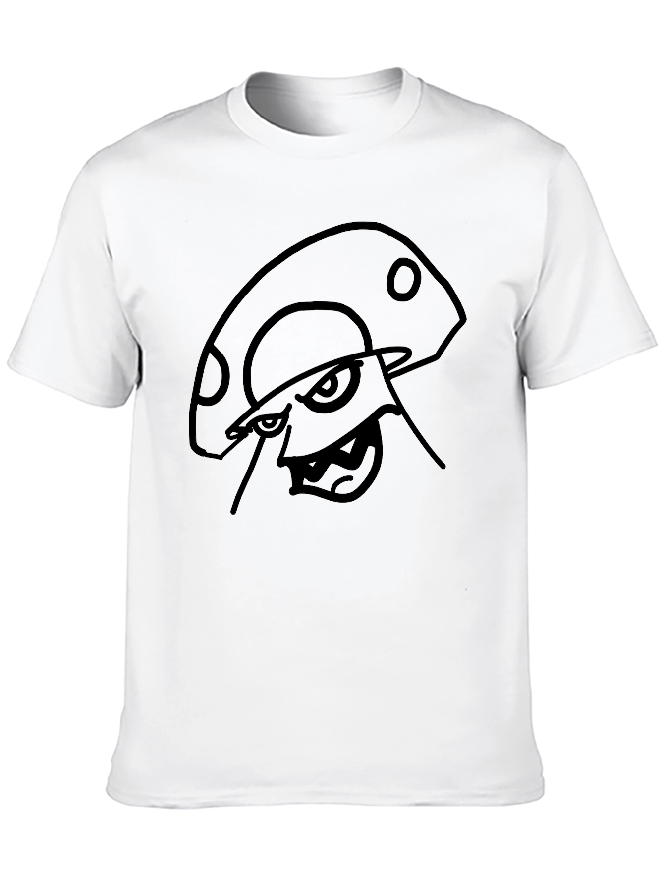 Mens Black T-Shirt with Mushroom Graphic