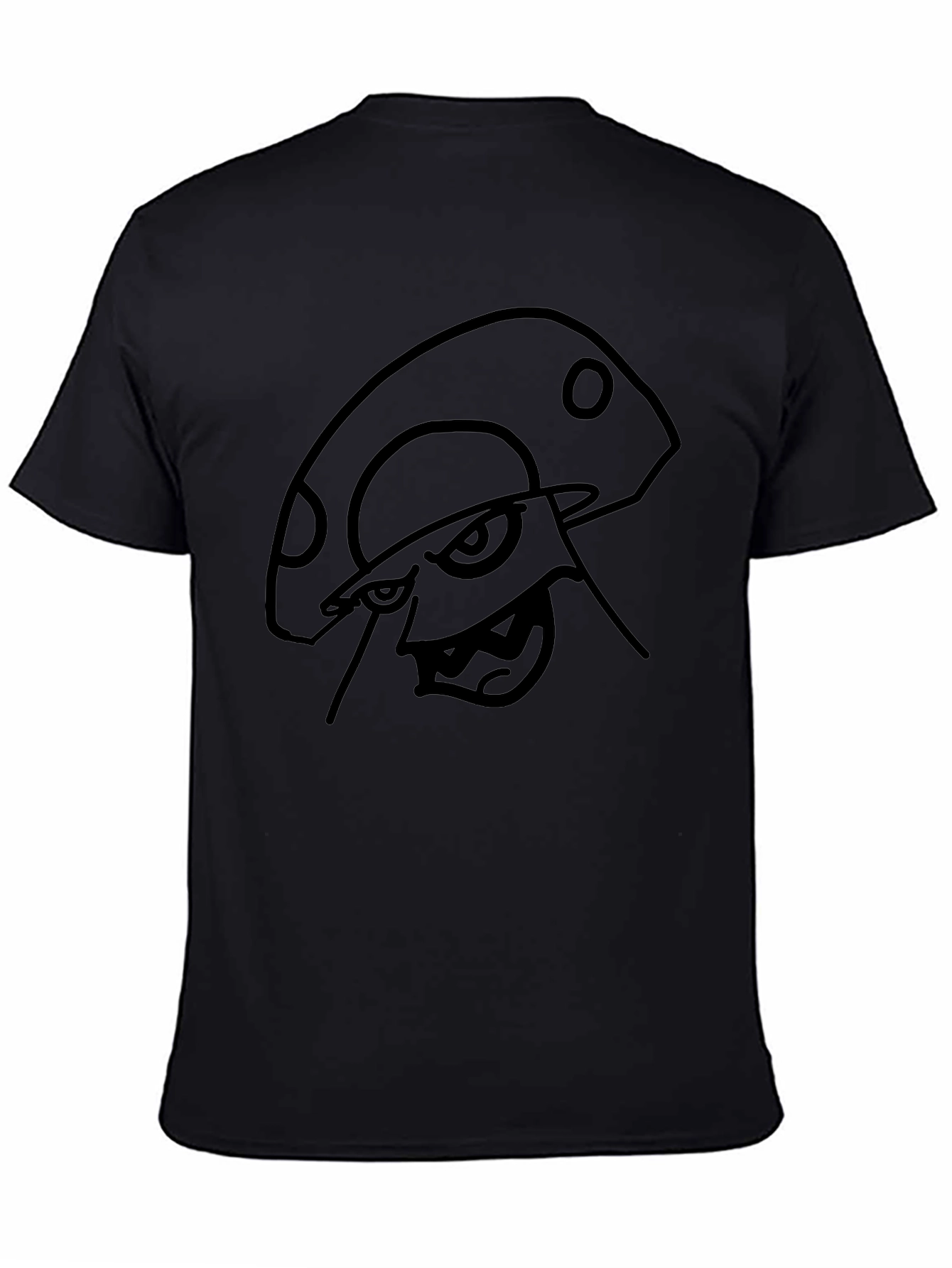 Mens Black T-Shirt with Mushroom Graphic