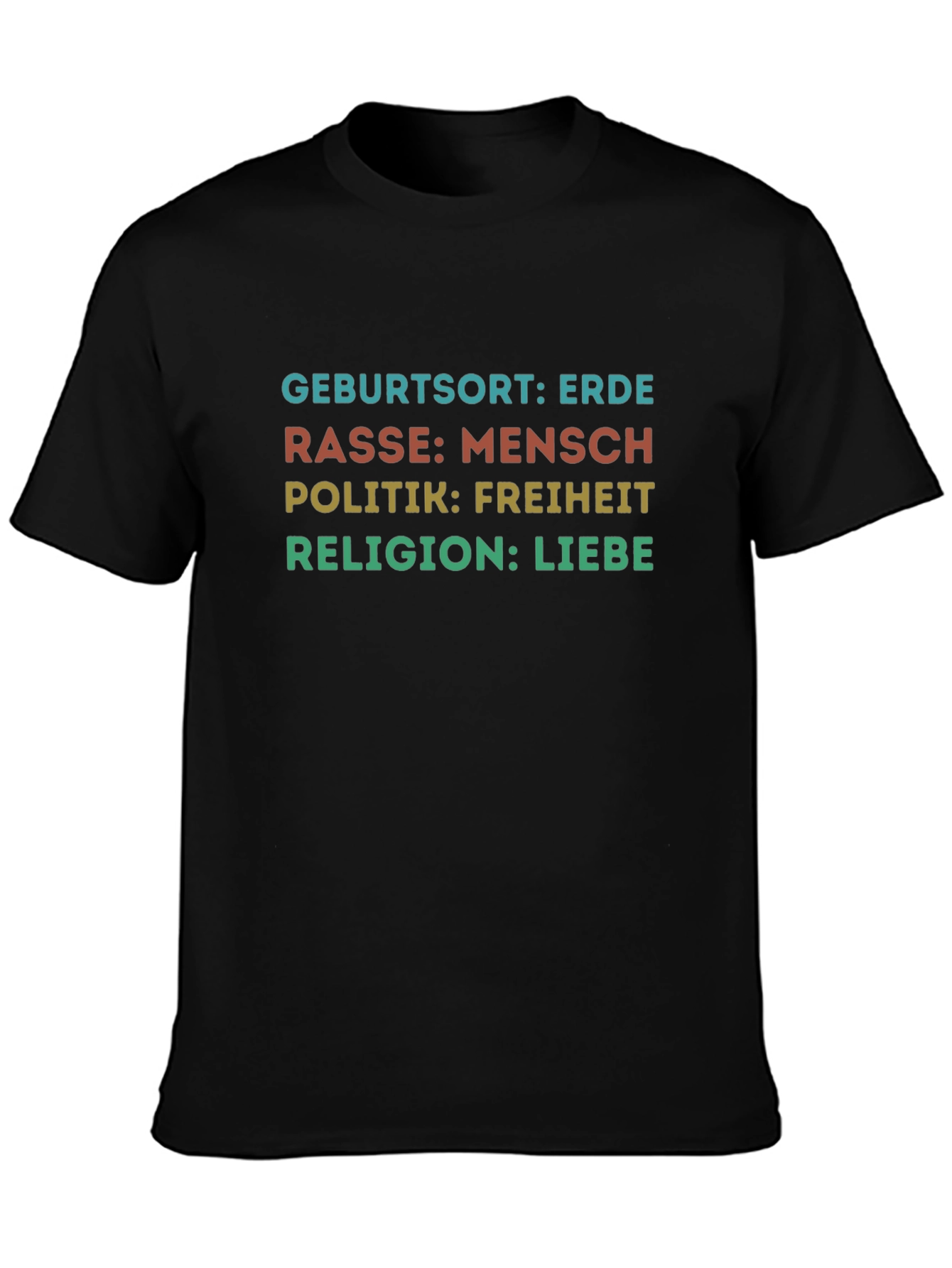 Birthplace Earth Human Race Freedom Love T-Shirt