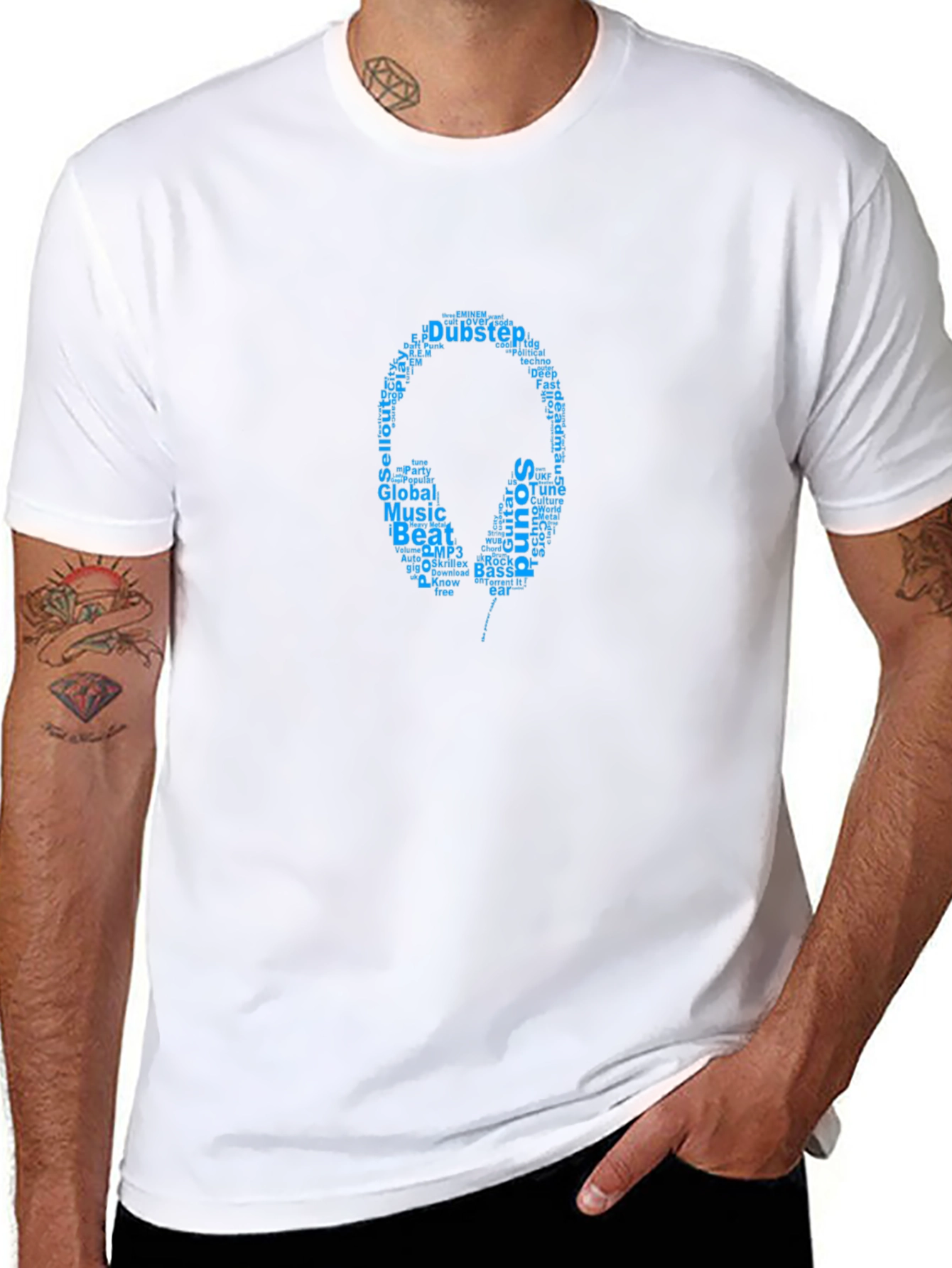 Music Headphones Graphic Print T-Shirt
