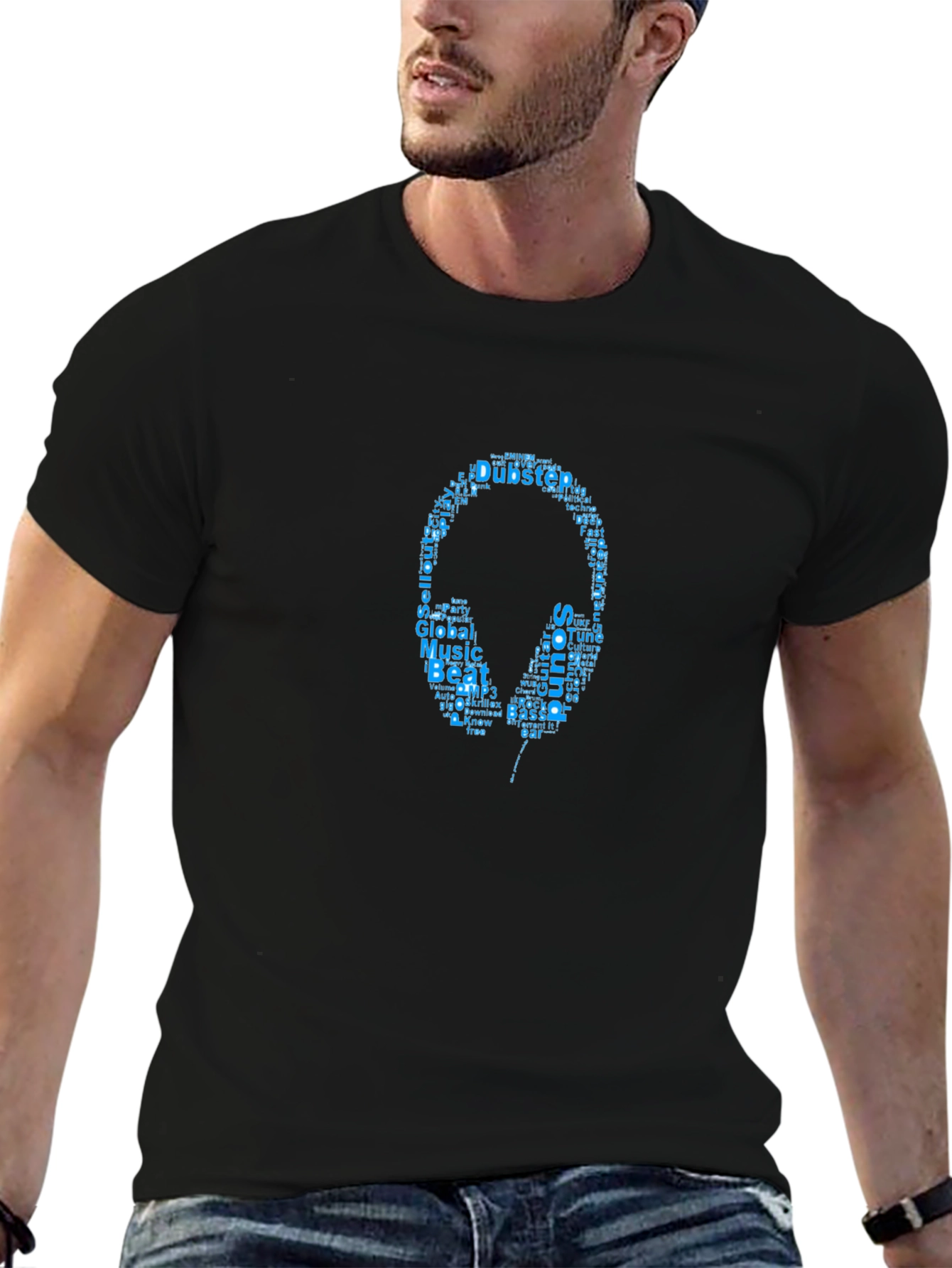 Music Headphones Graphic Print T-Shirt