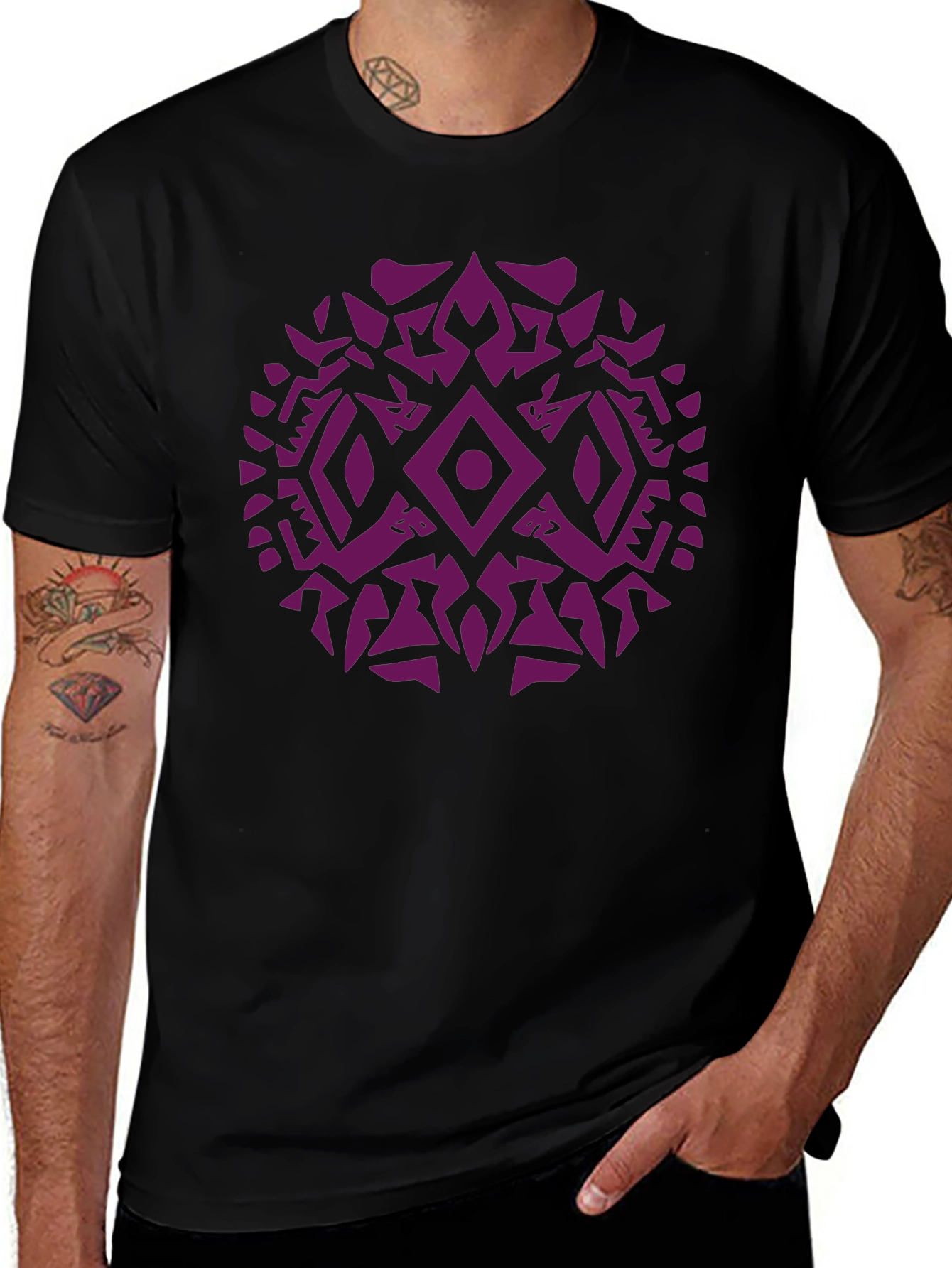 Tribal Geometric Graphic Print Mens T-Shirt
