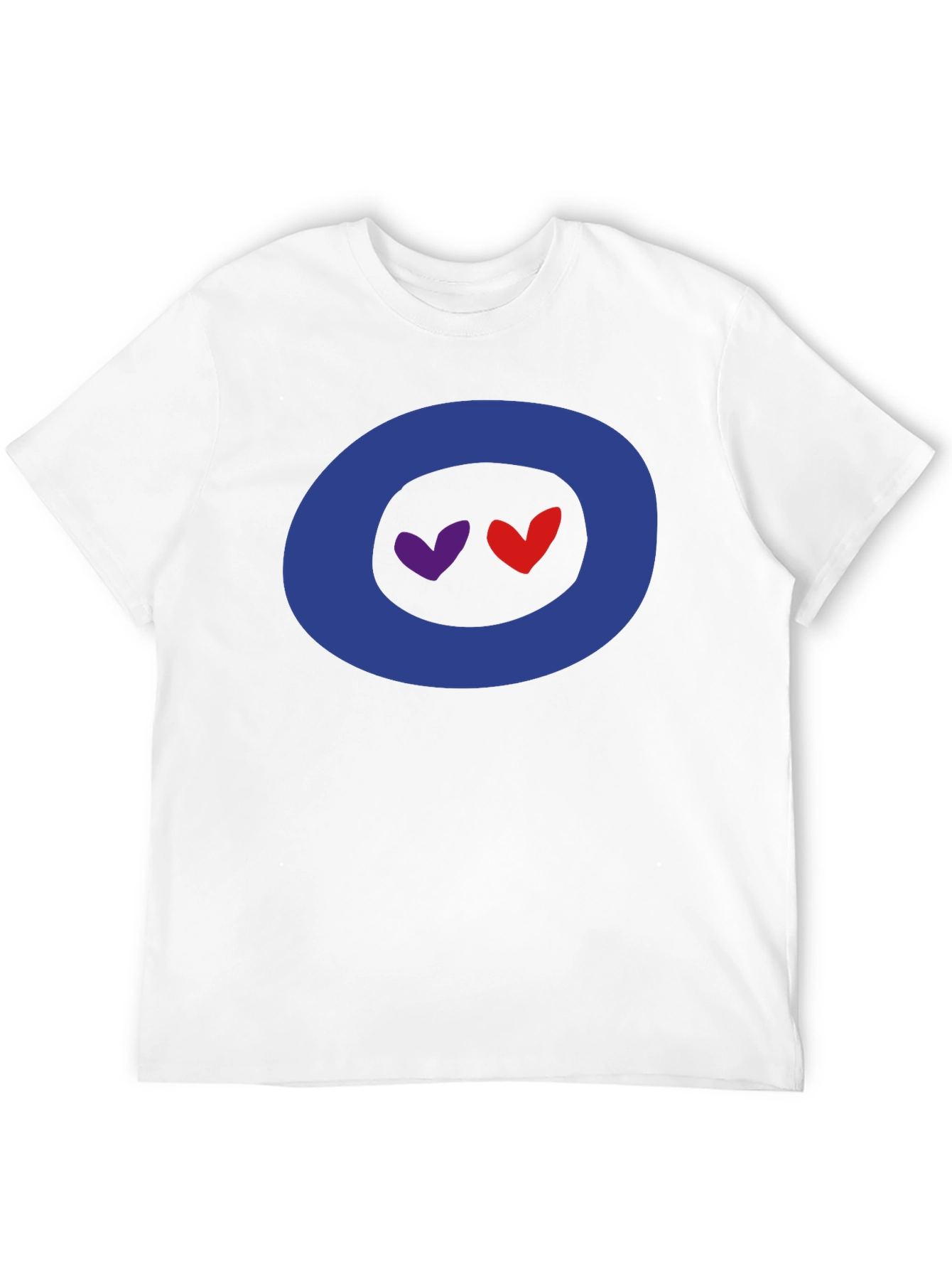 Hearts in Circle Graphic Tee - Soft Cotton Blend