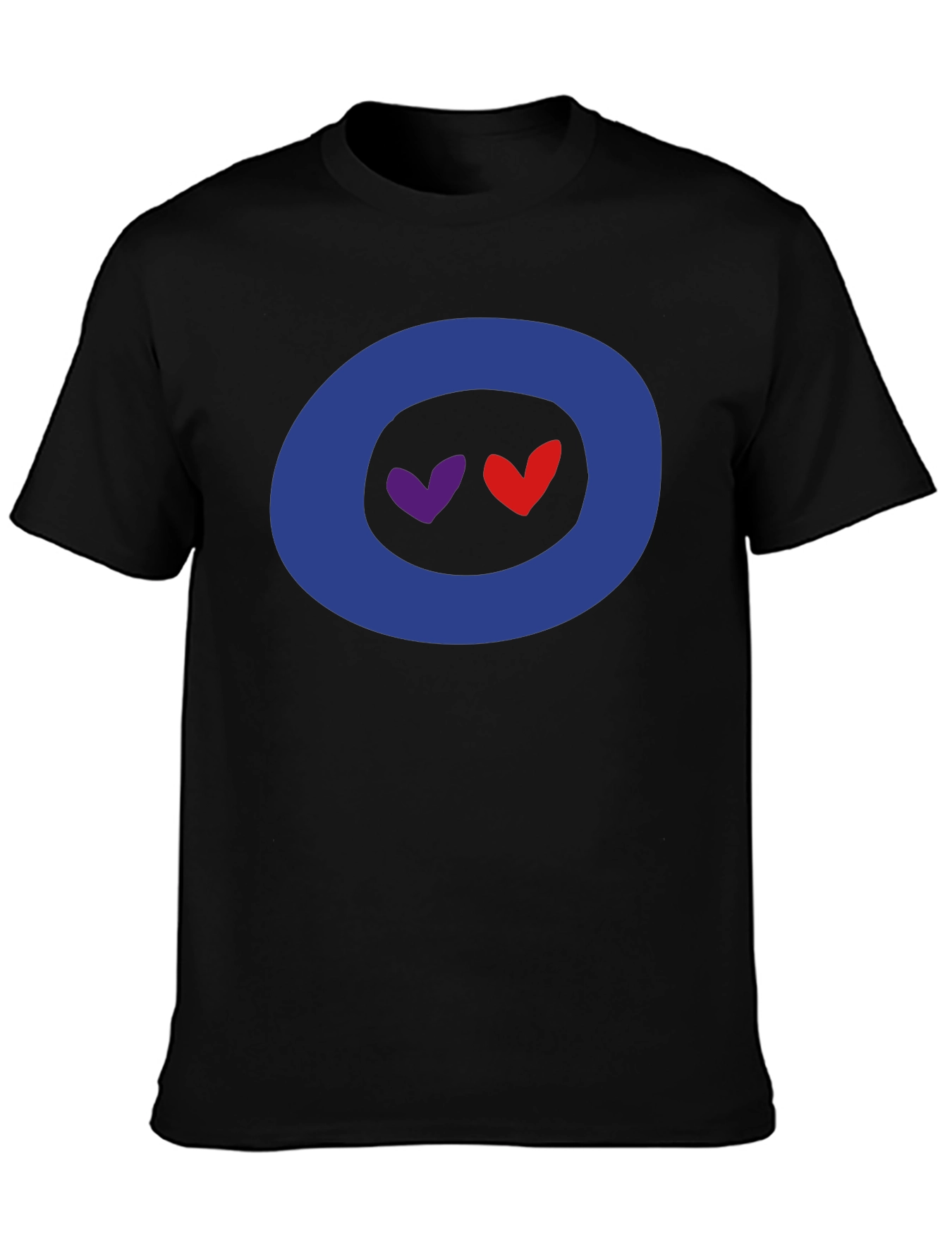 Hearts in Circle Graphic Tee - Soft Cotton Blend