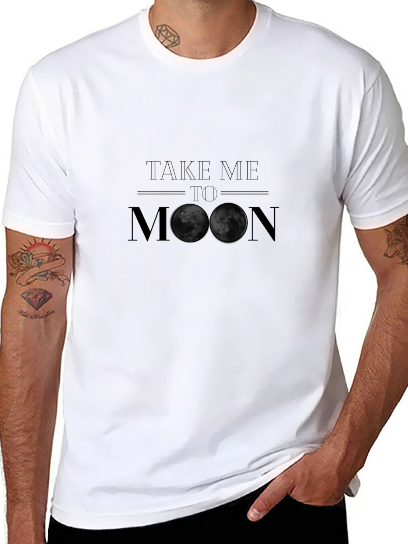 Take Me To The Moon Black T-Shirt