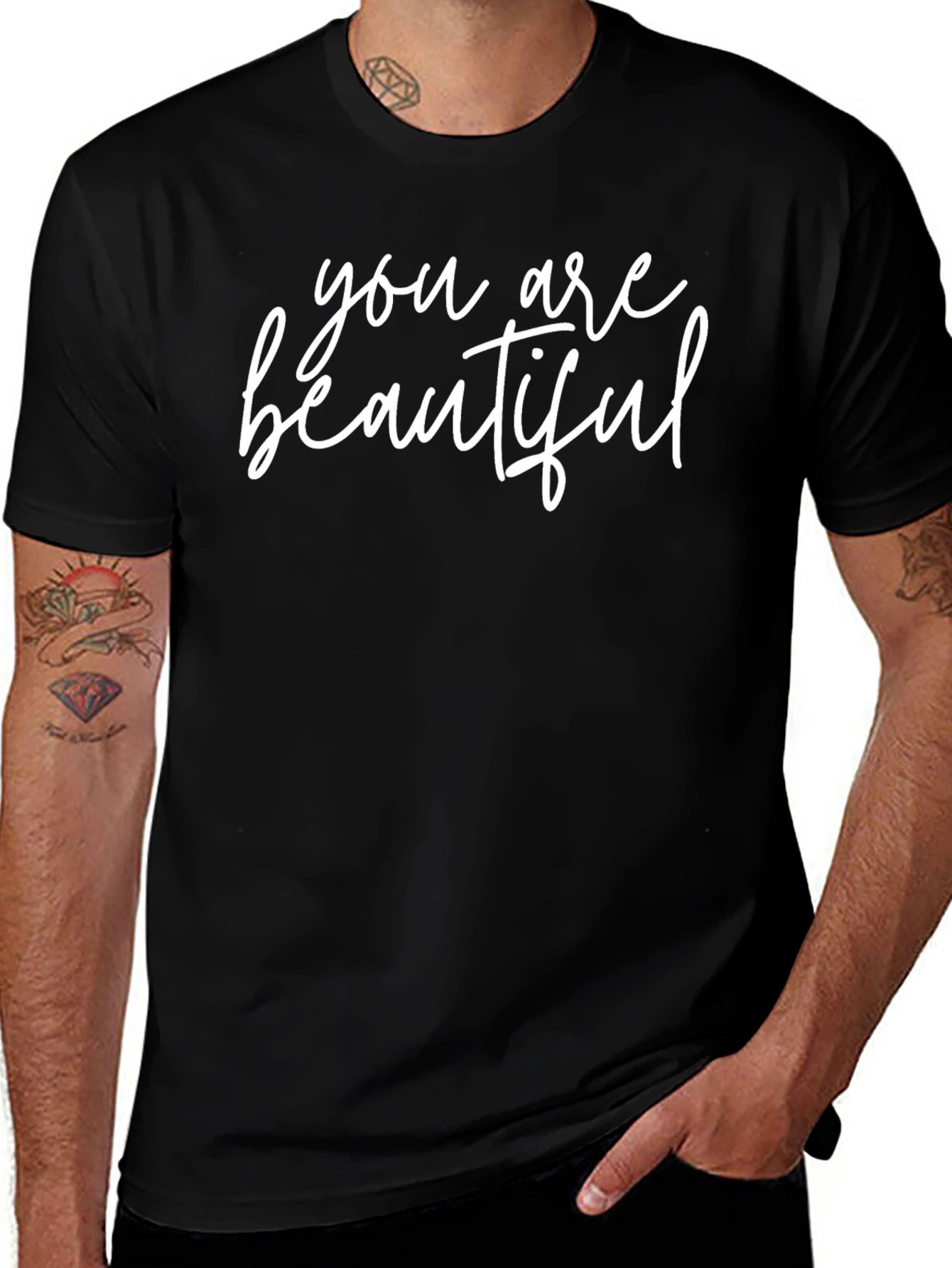 You Are Beautiful Graphic Tee - Black