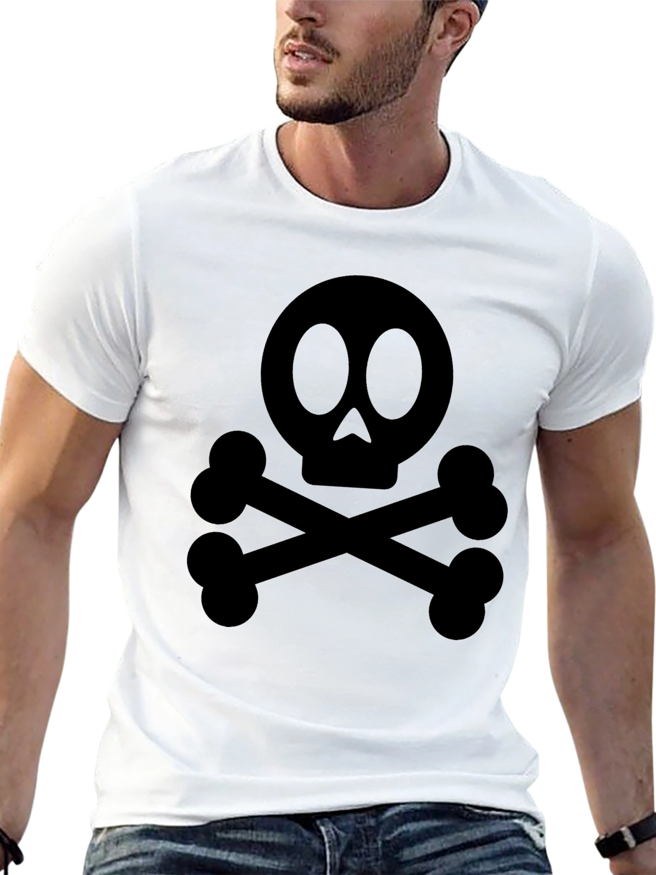 Skull & Crossbones Graphic Tee - Classic Black T-Shirt