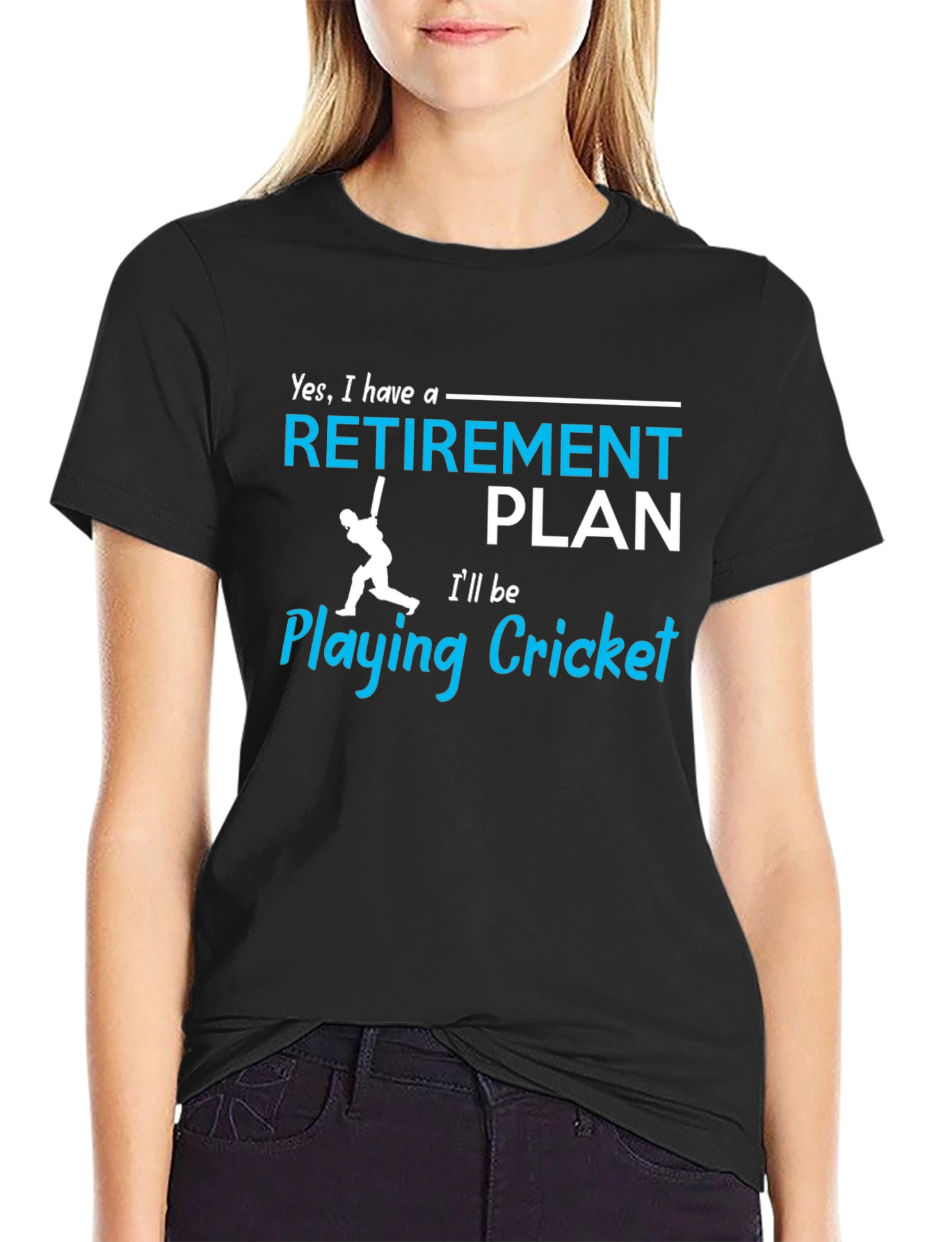 Retirement Plan Cricket Player Graphic Tee