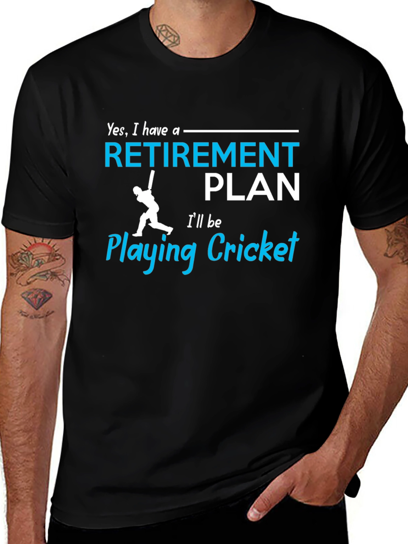 Retirement Plan Cricket Player Graphic Tee