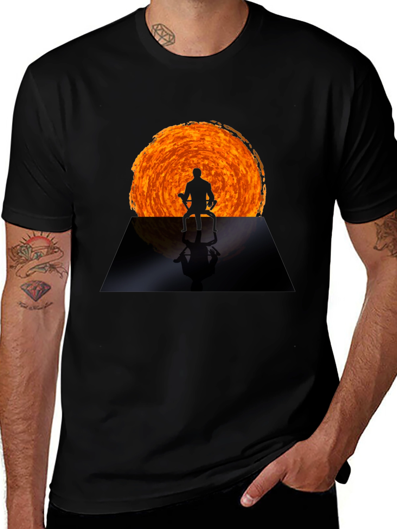 Enlightened Silhouette Graphic T-Shirt - Black