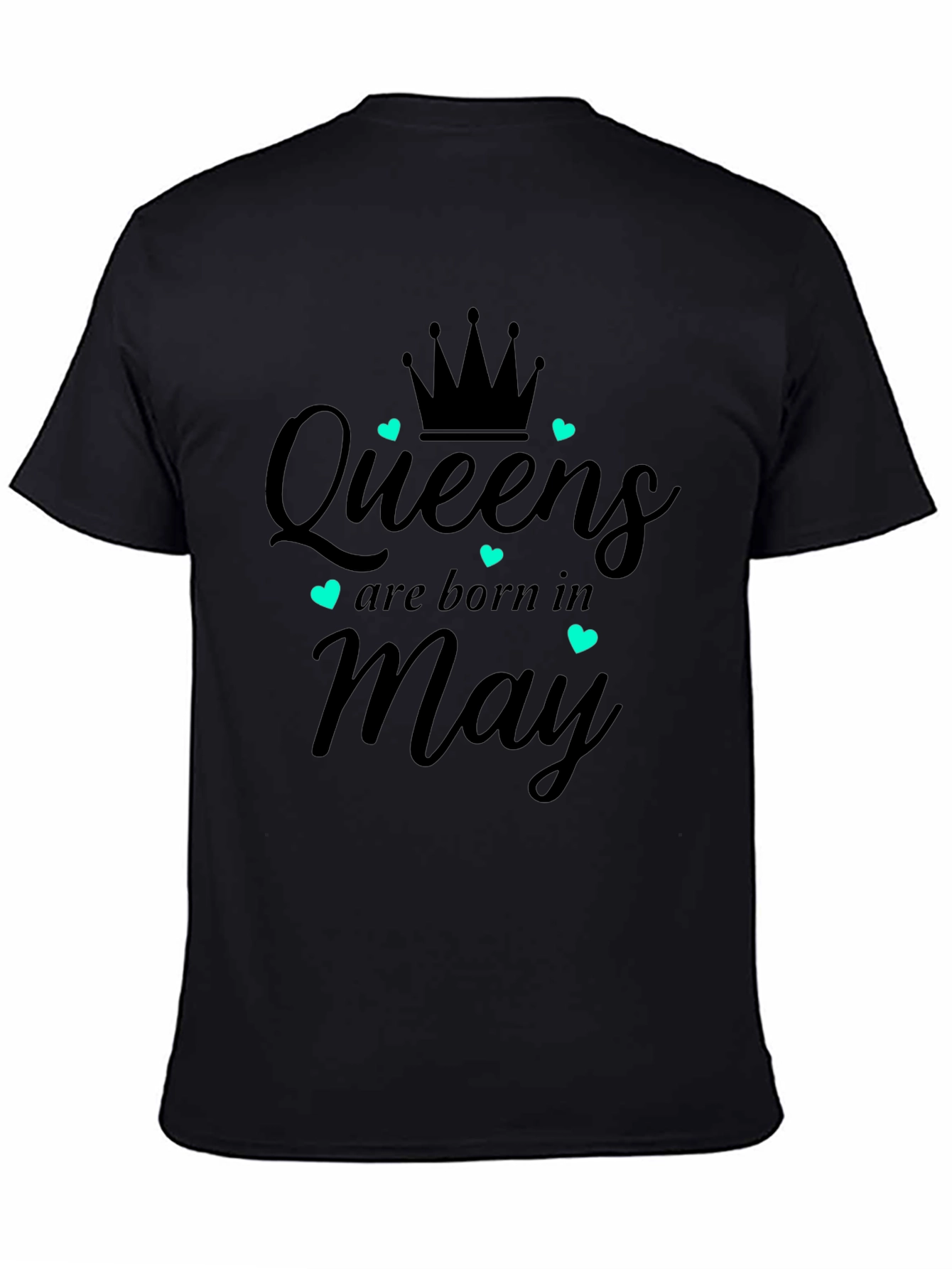 Queens Born in May Black Graphic T-Shirt