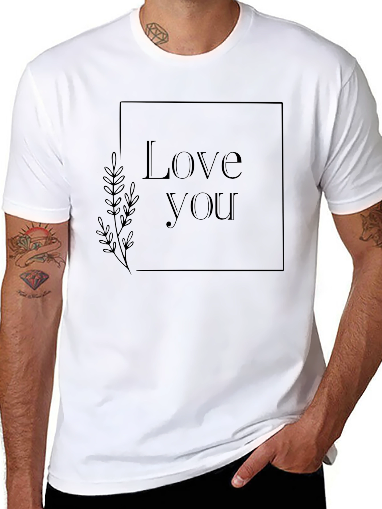 Love You Graphic Tee - Stylish Black Cotton T-Shirt