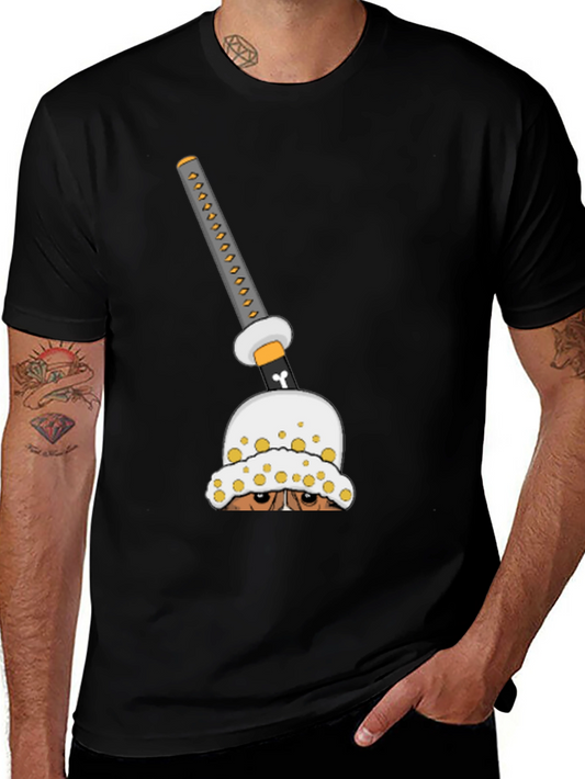 Anime Sword Graphic T-Shirt - Black