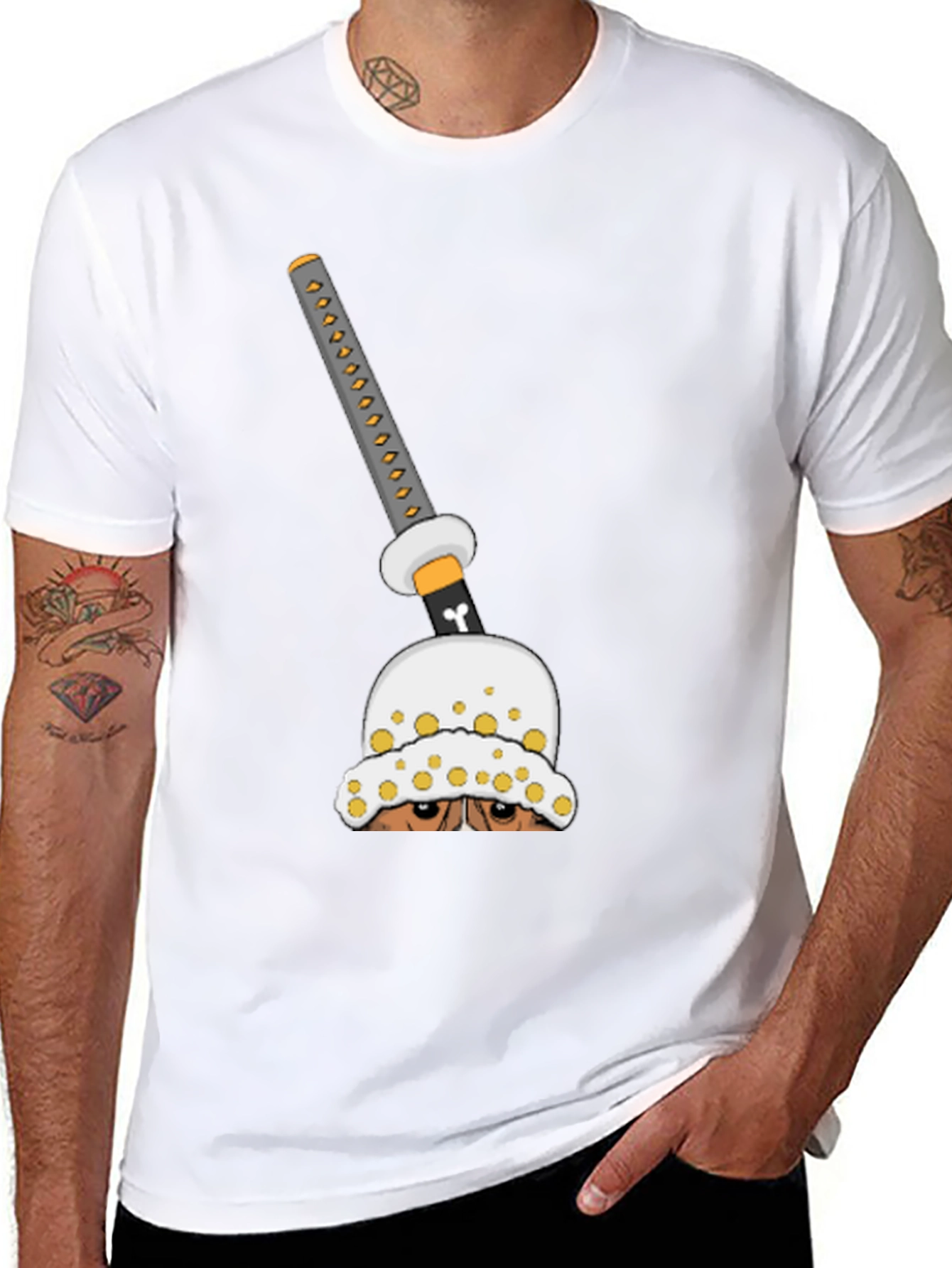 Anime Sword Graphic T-Shirt - Black