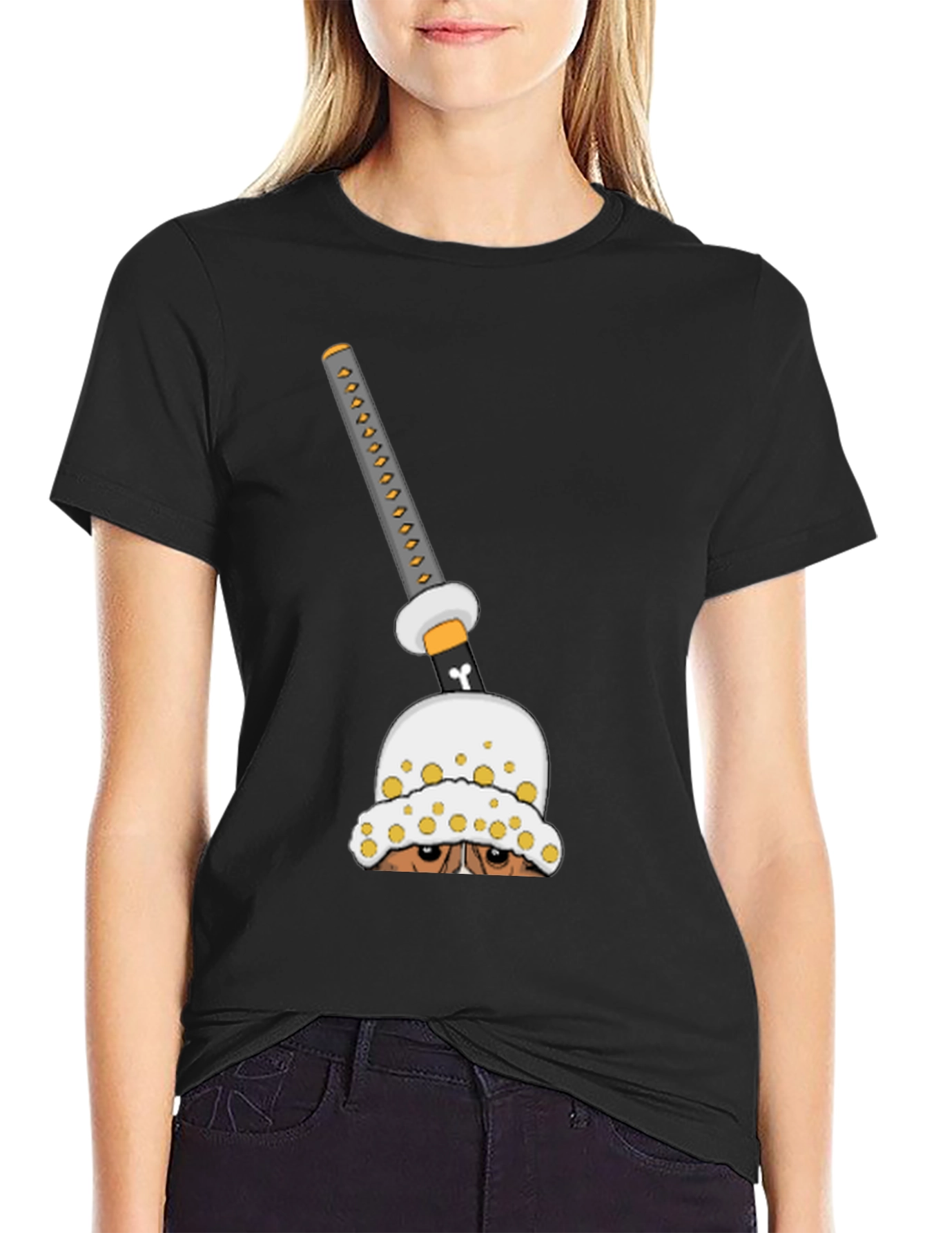 Anime Sword Graphic T-Shirt - Black