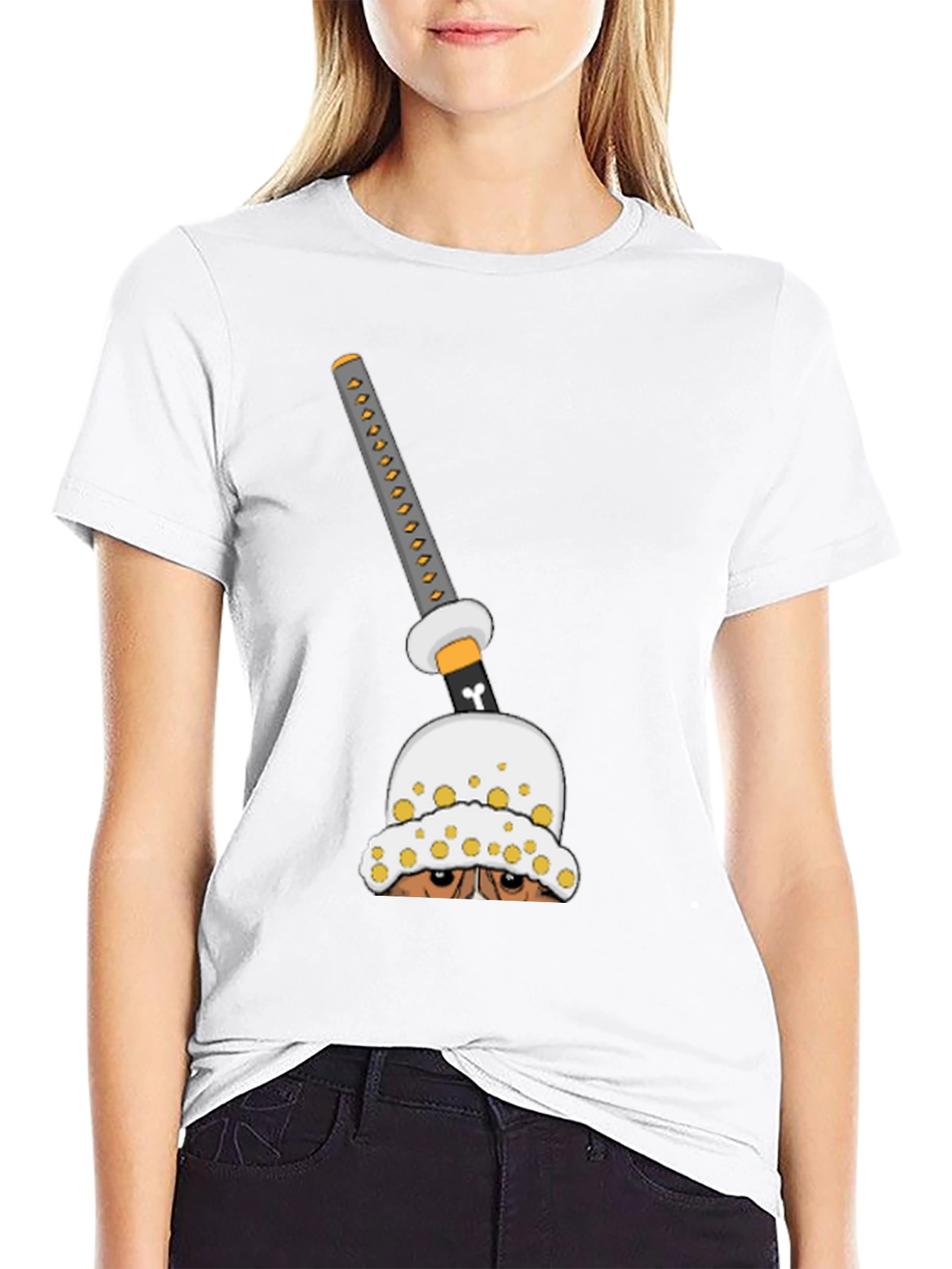 Anime Sword Graphic T-Shirt - Black
