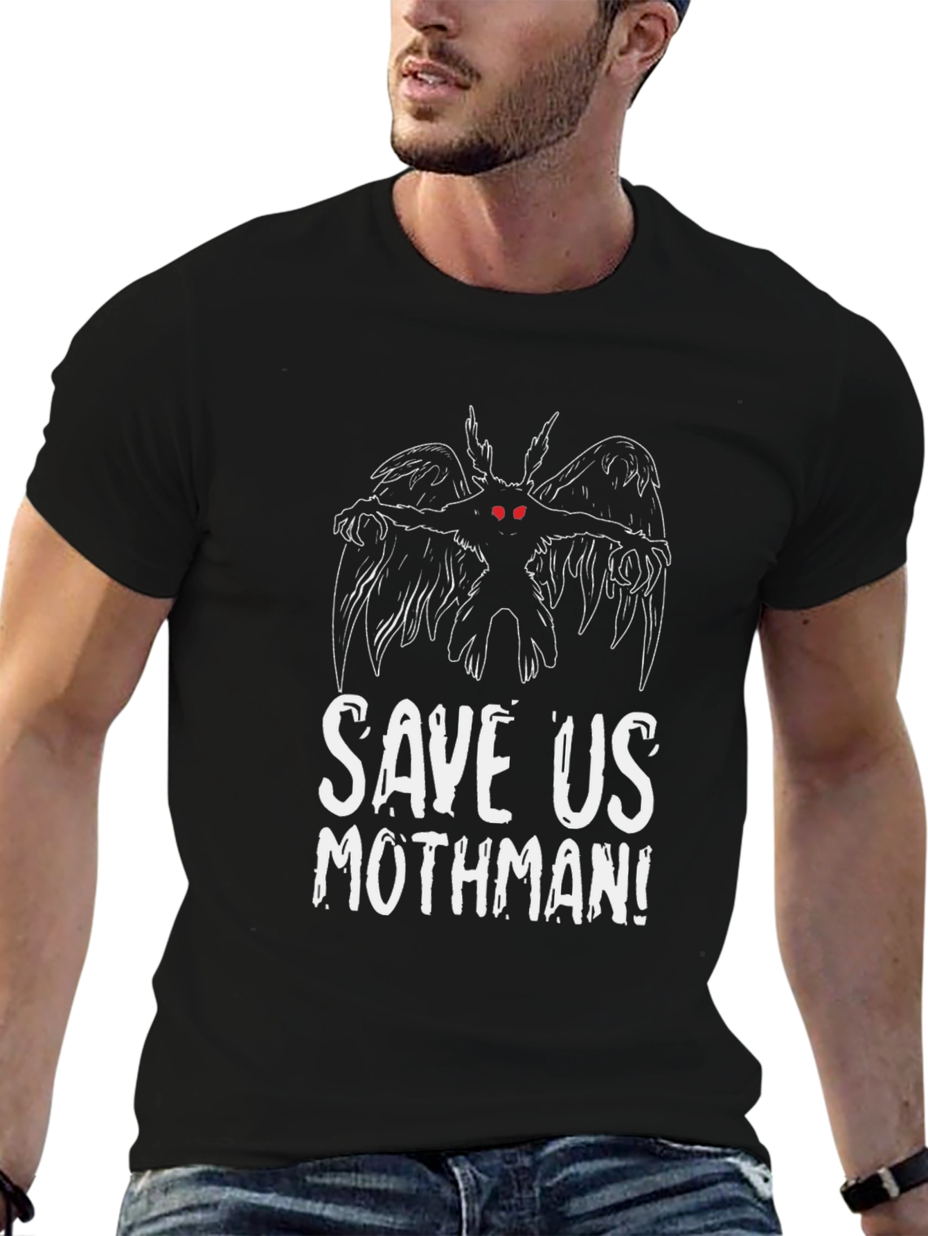 Save Us Mothman Graphic Tee - Black