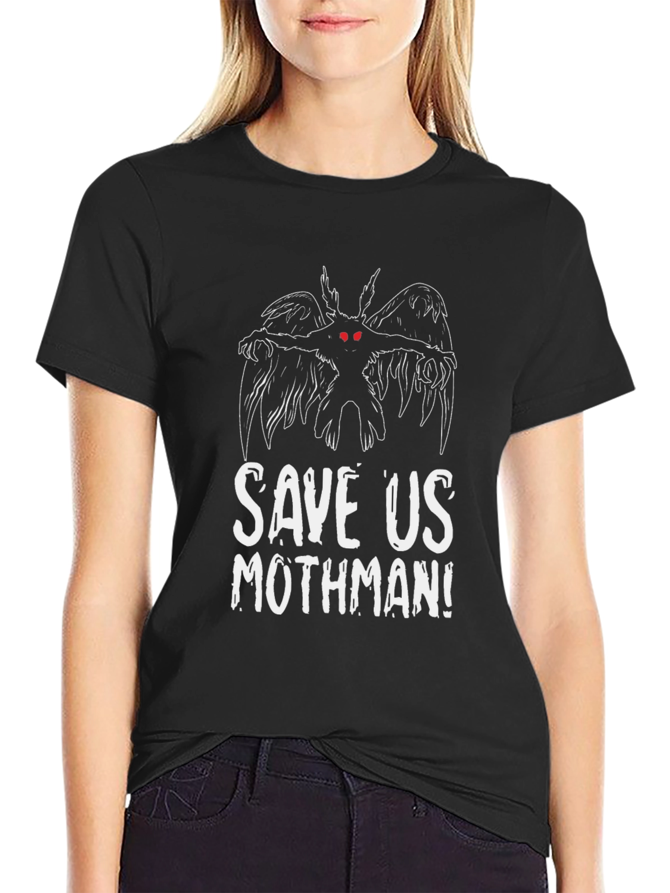 Save Us Mothman Graphic Tee - Black