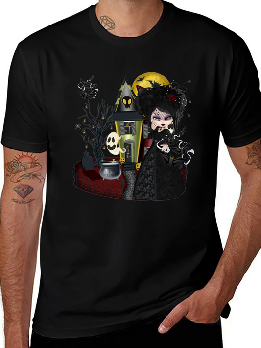 Halloween Gothic T-Shirt - Spooky Witch Design