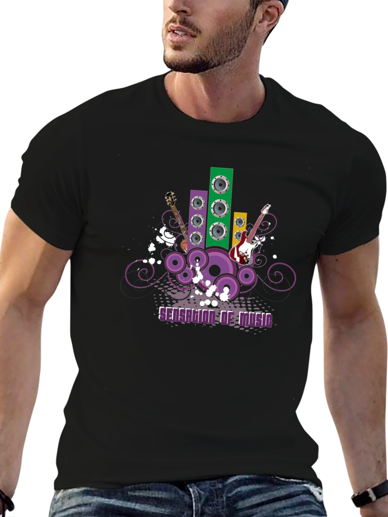 Music Lovers Graphic Tee - Black