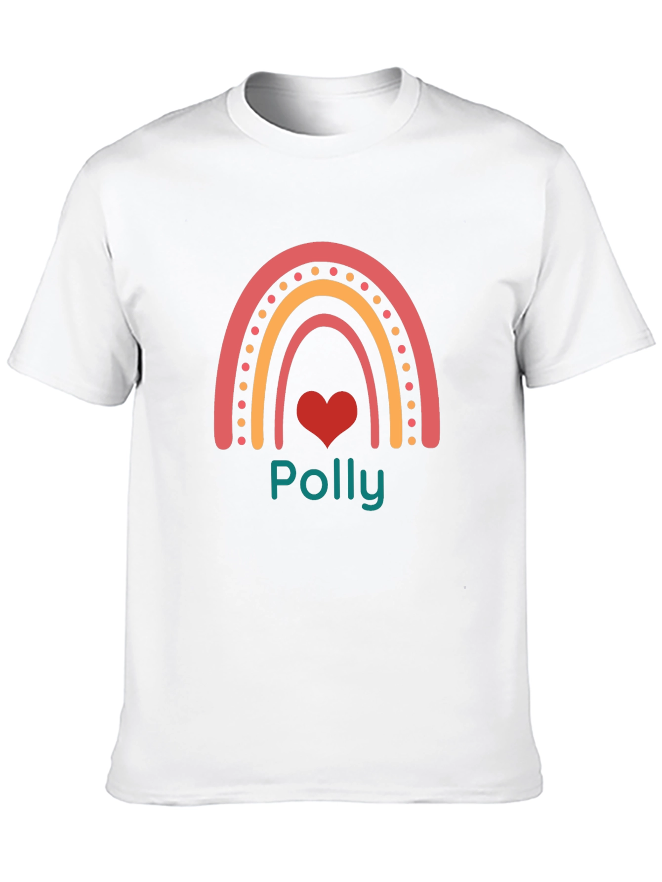 Polly Rainbow Heart Black T-Shirt