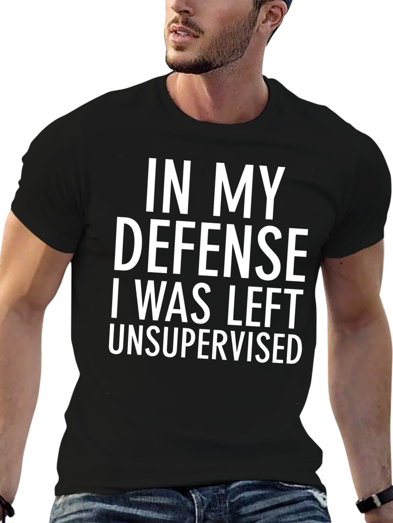 Funny In My Defense Black T-Shirt