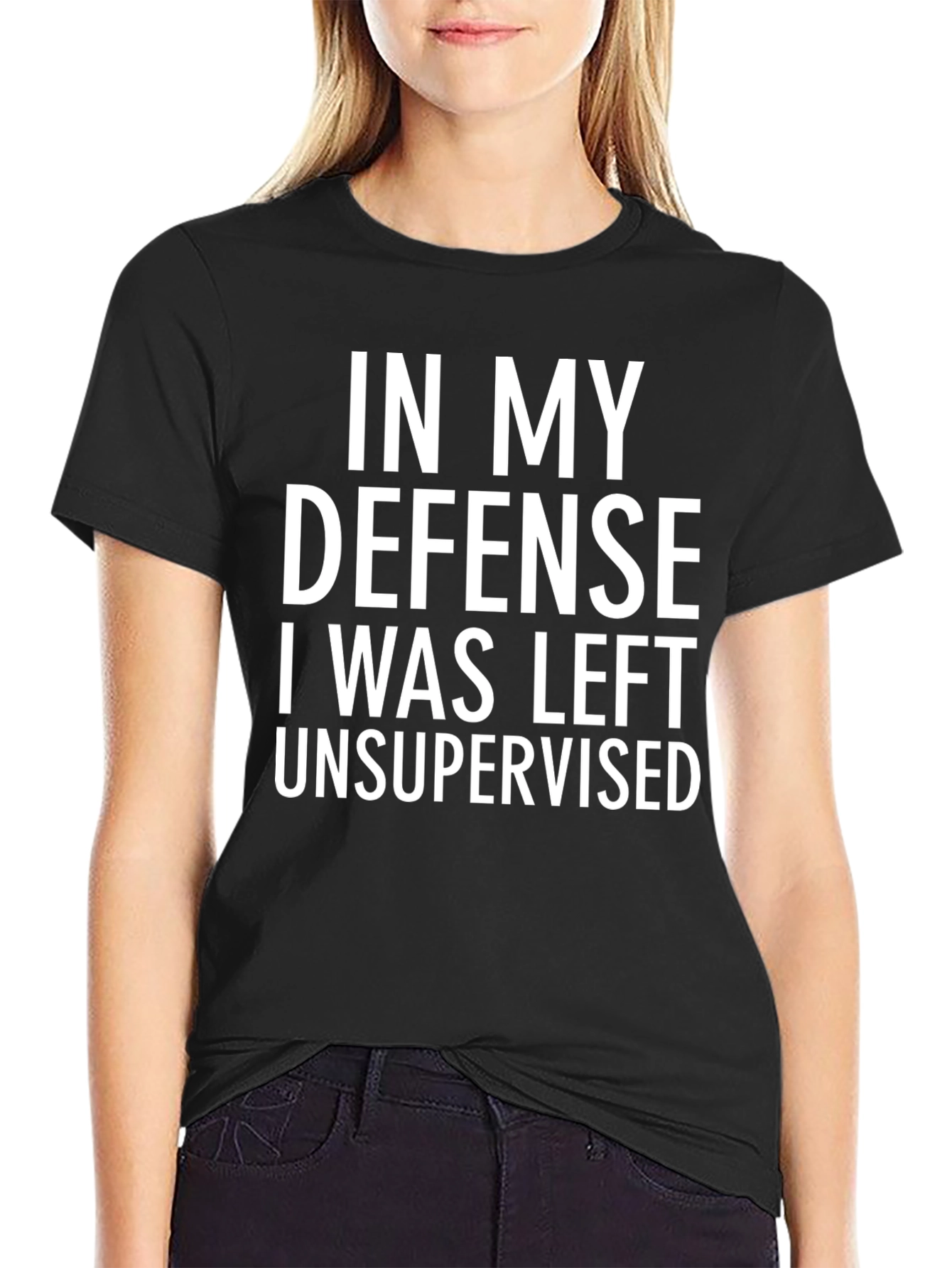 Funny In My Defense Black T-Shirt