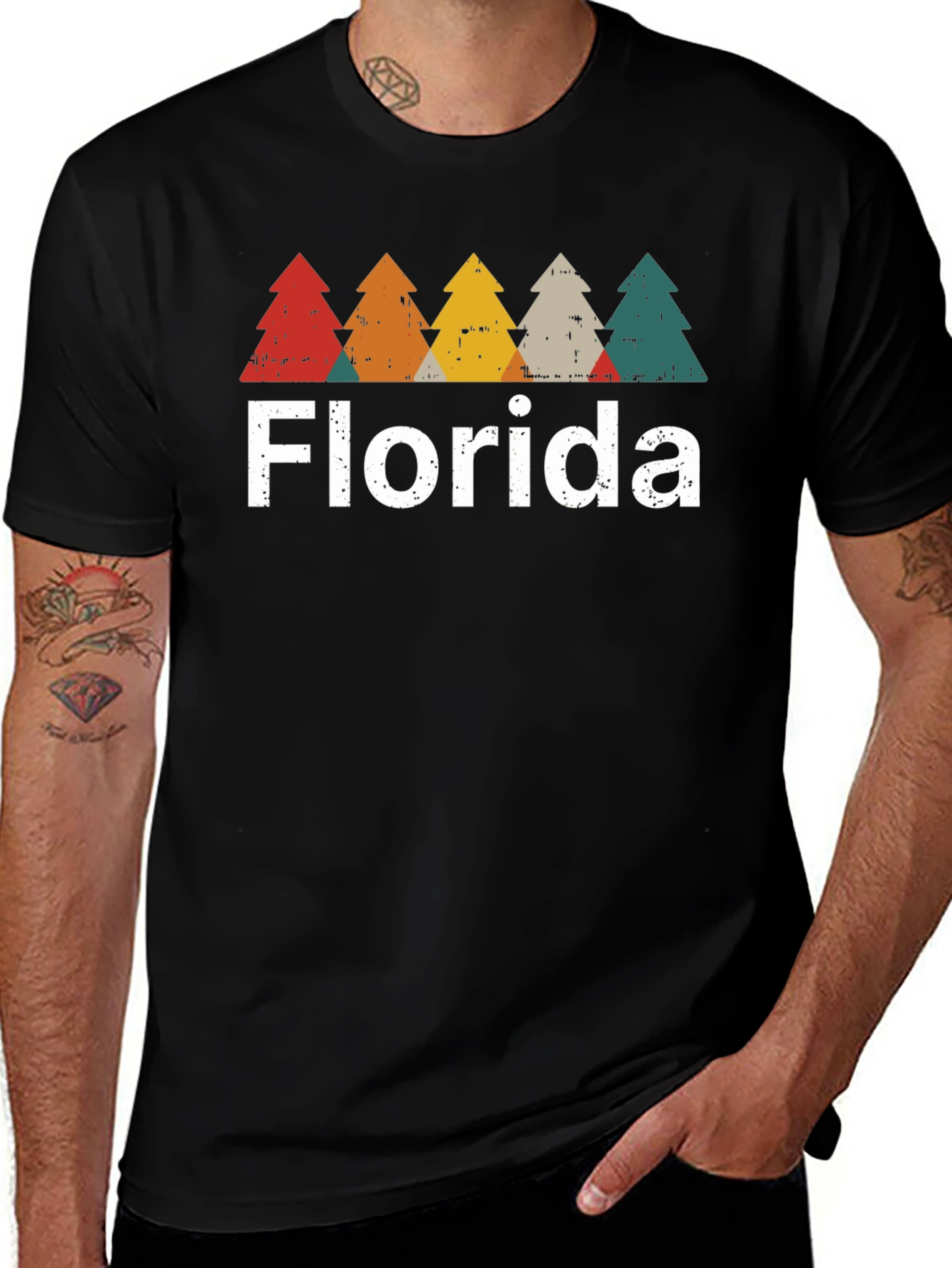 Retro Florida Trees Graphic T-Shirt
