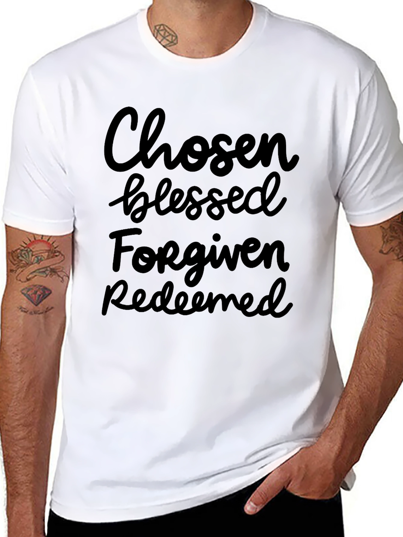 Chosen Blessed Forgiven Redeemed Graphic Tee