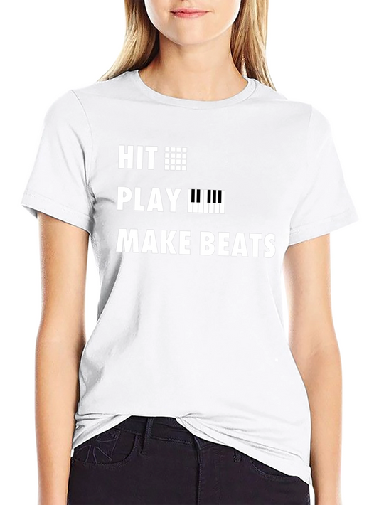 Hit Play Make Beats T-Shirt - Music Producer Tee