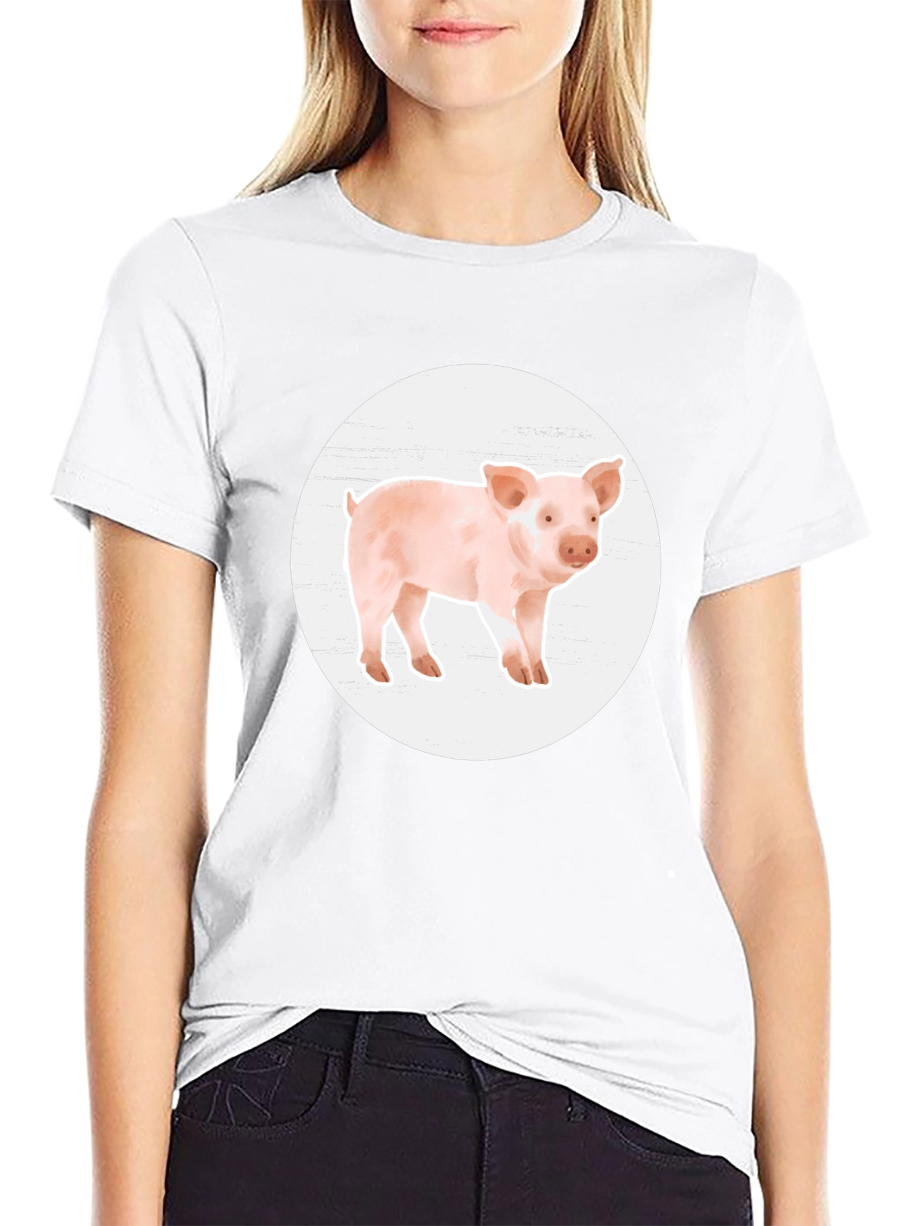 Piglet Graphic Tee - Cute Farm Animal T-Shirt