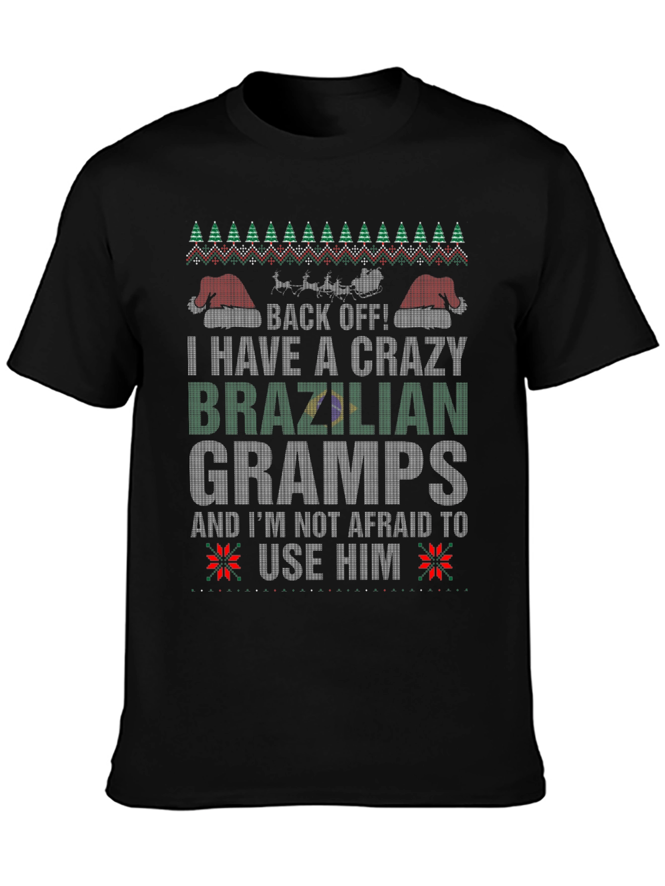 Crazy Brazilian Gramps Christmas T-Shirt