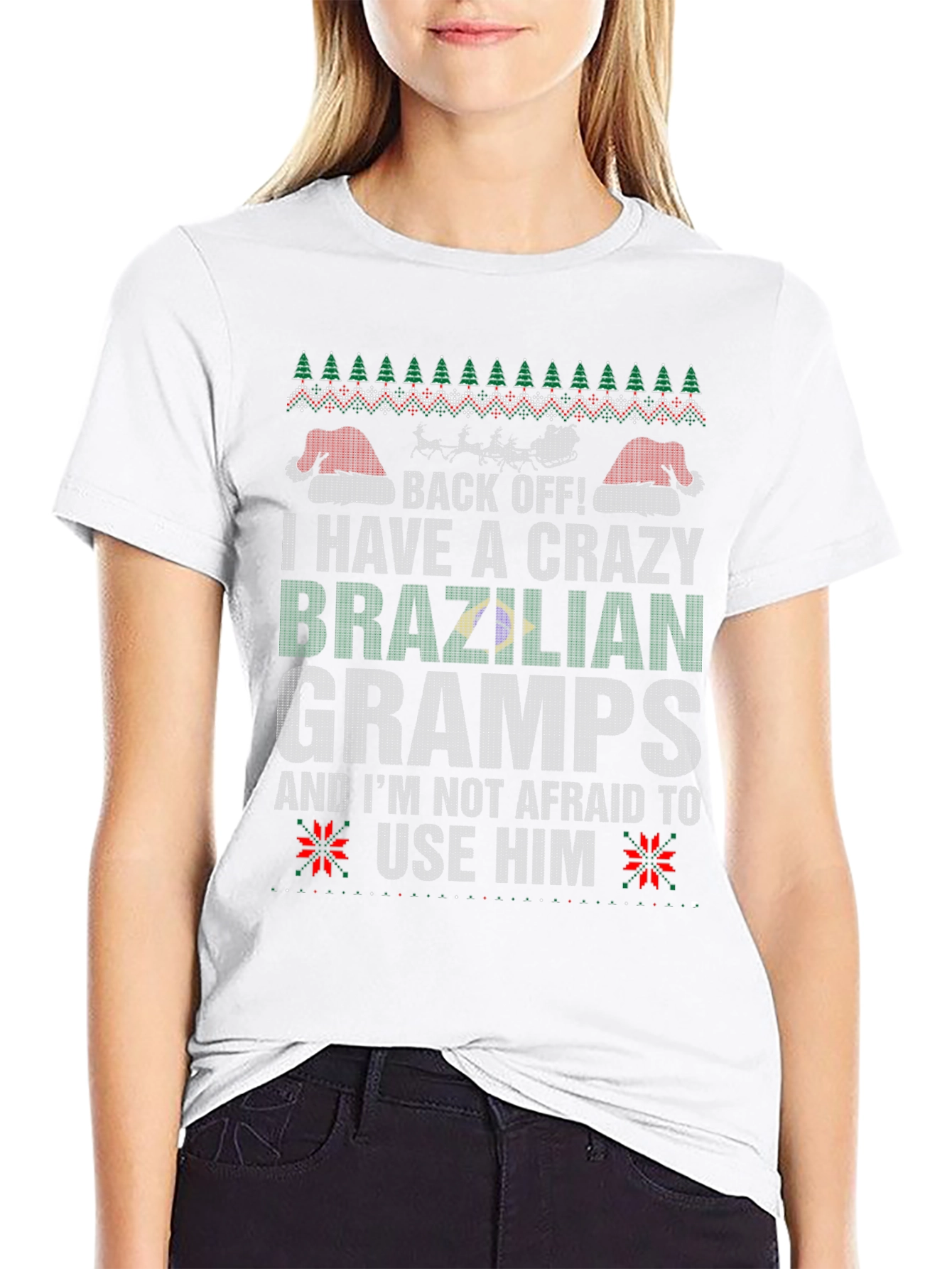 Crazy Brazilian Gramps Christmas T-Shirt