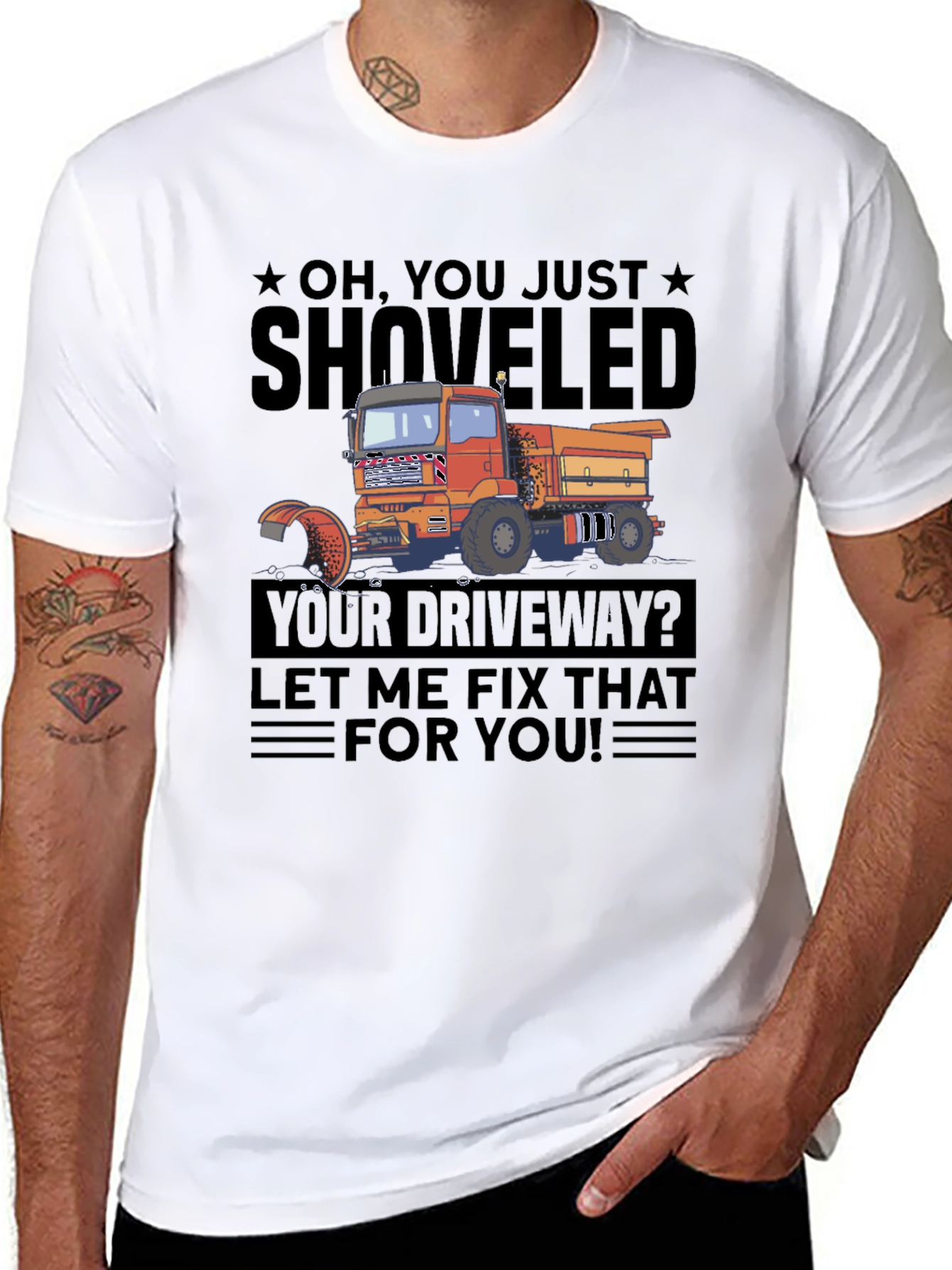 Snow Removal Truck Graphic Tee - Funny Winter T-Shirt