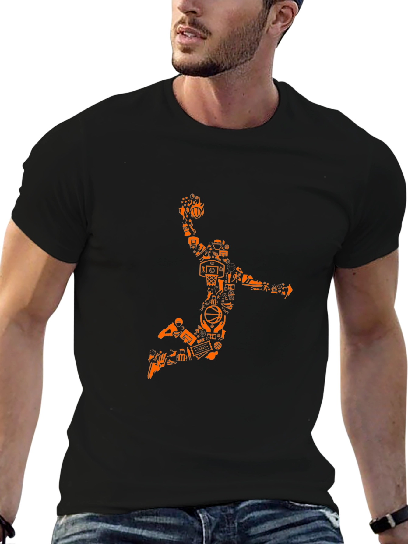 Basketball Graphic Black T-Shirt