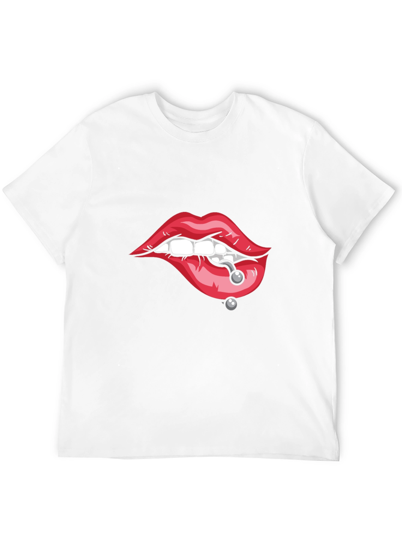 Lips Piercing Graphic Tee - Edgy Streetwear