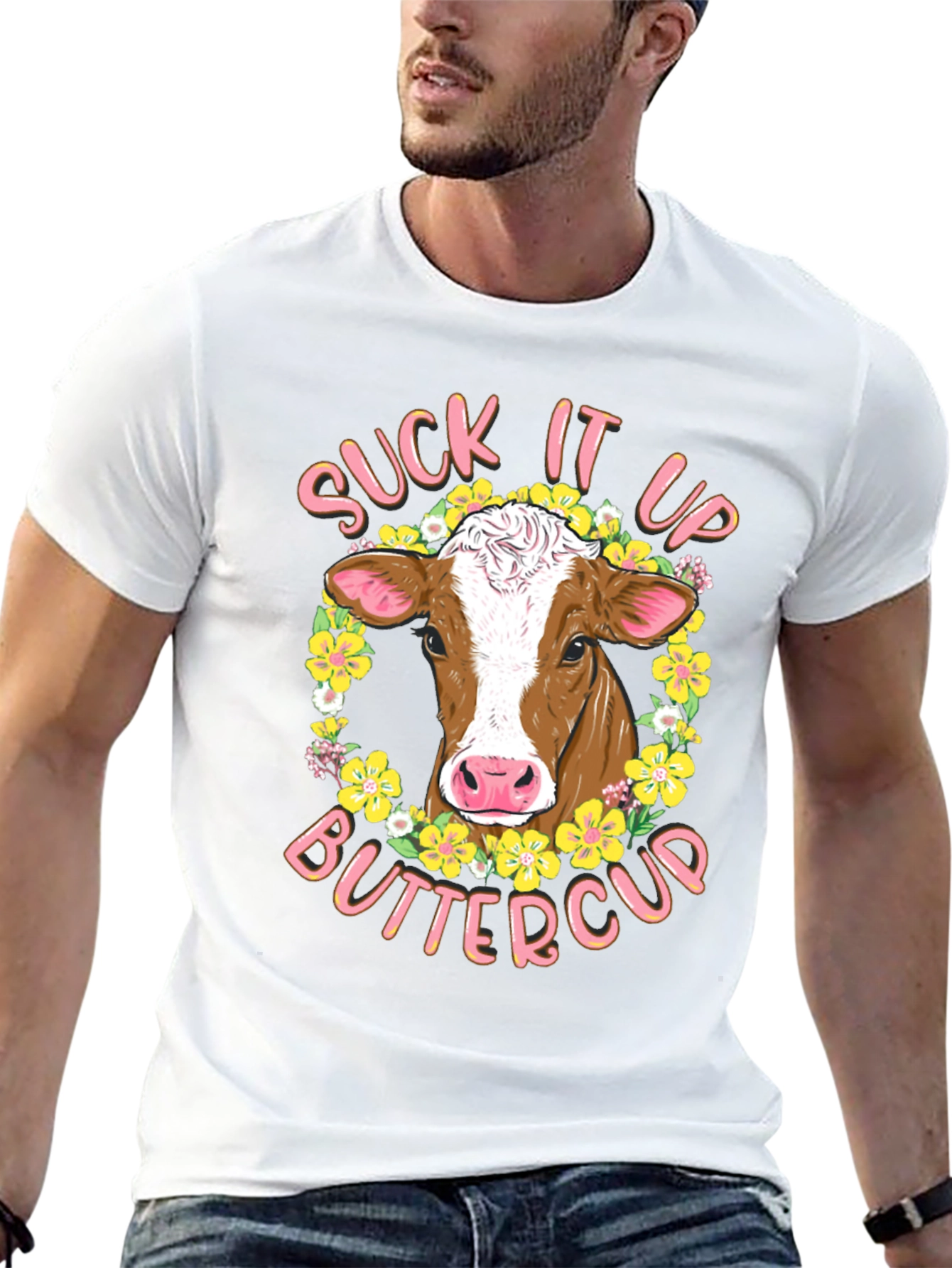 Suck It Up Buttercup Cow Graphic Tee